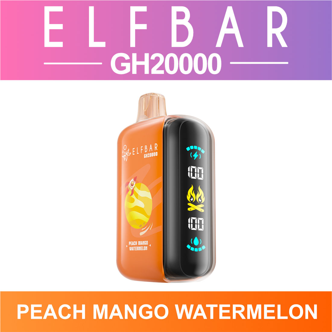 ELF BAR GH20000 Disposable Vape - Peach Mango Watermelon Cloud Island Vapour ELF BAR GH20000 Disposable Vape - Peach Mango Watermelon Cloud Island Vapour