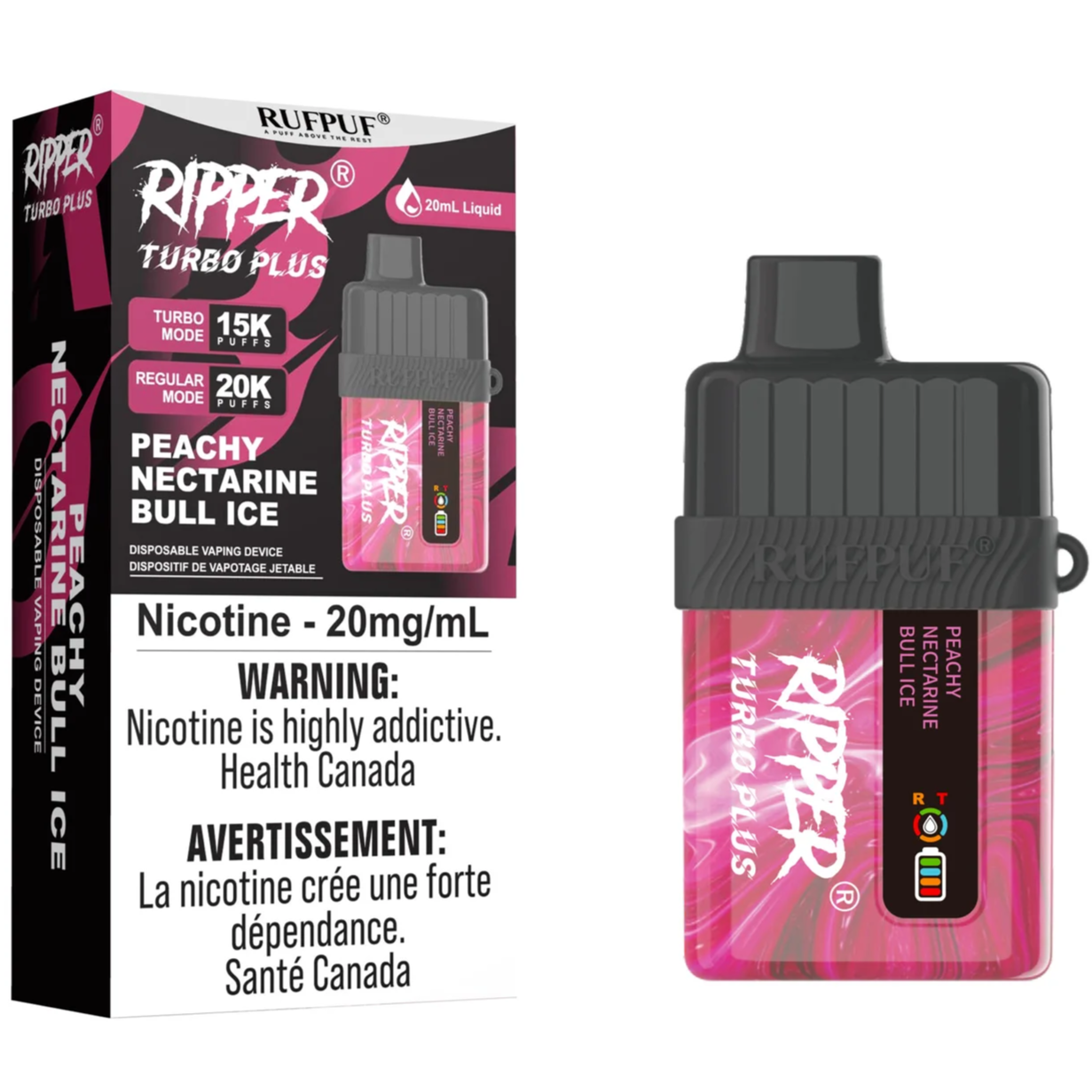 RIPPER TURBO PLUS Disposable Vape - Peachy Nectarine Bull Ice Cloud Island Vapour RIPPER TURBO PLUS Disposable Vape - Peachy Nectarine Bull Ice Cloud Island Vapour