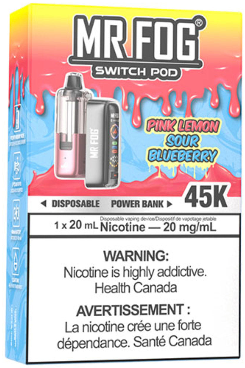 Pink Lemon Sour Blueberry MR FOG SWITCH POD Kit Package