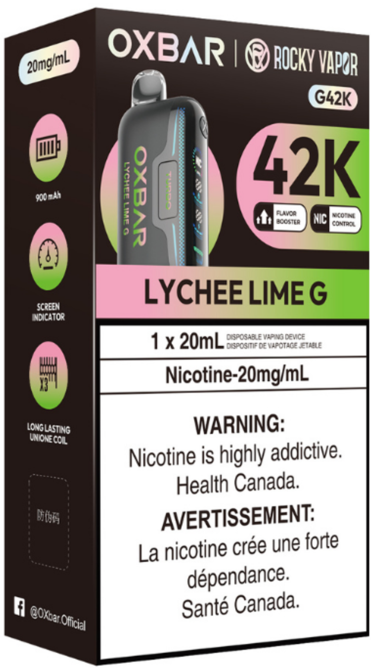 ROCKY VAPOR OXBAR G42K Disposable Lychee Lime G