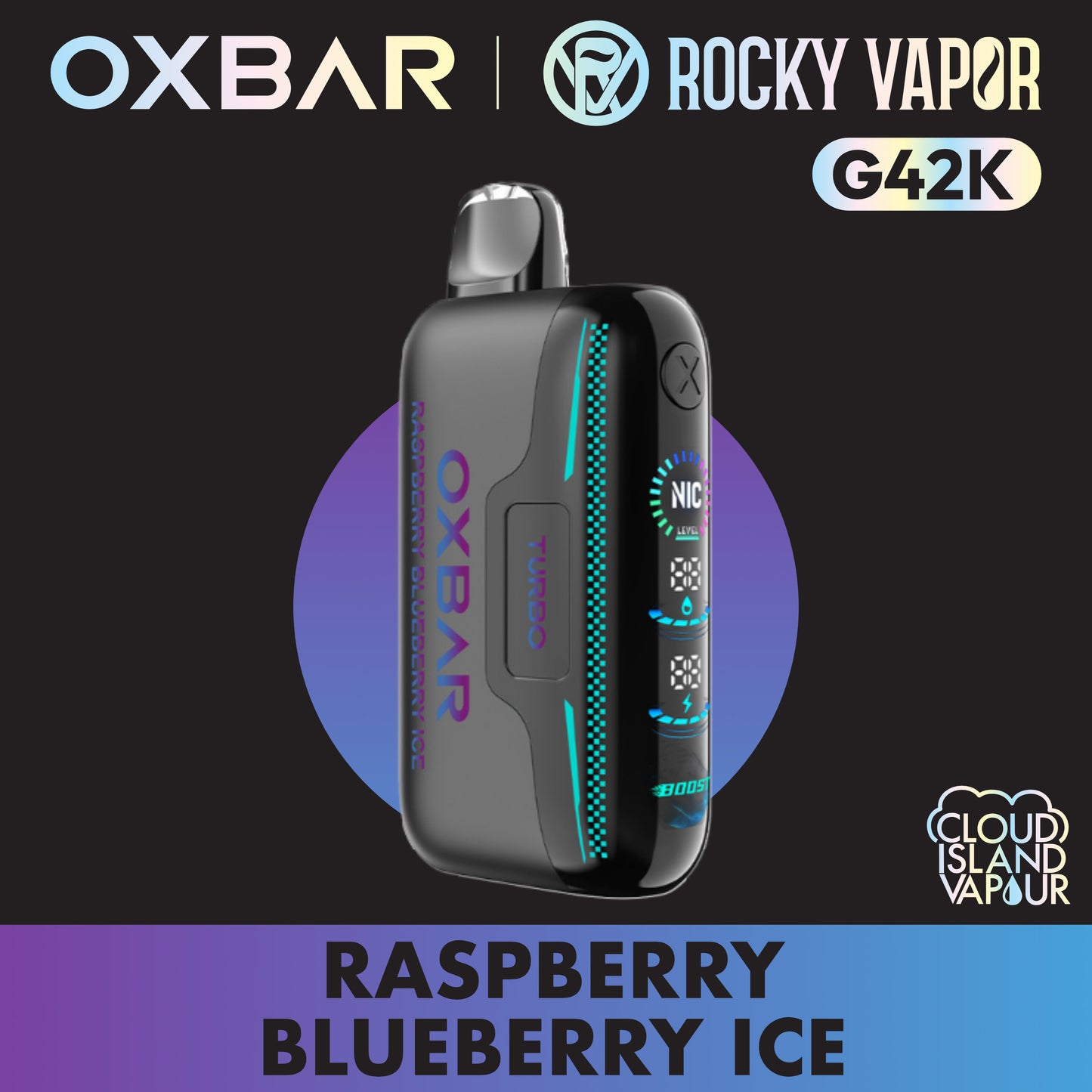 ROCKY VAPOR OXBAR G42K Raspberry Blueberry Ice