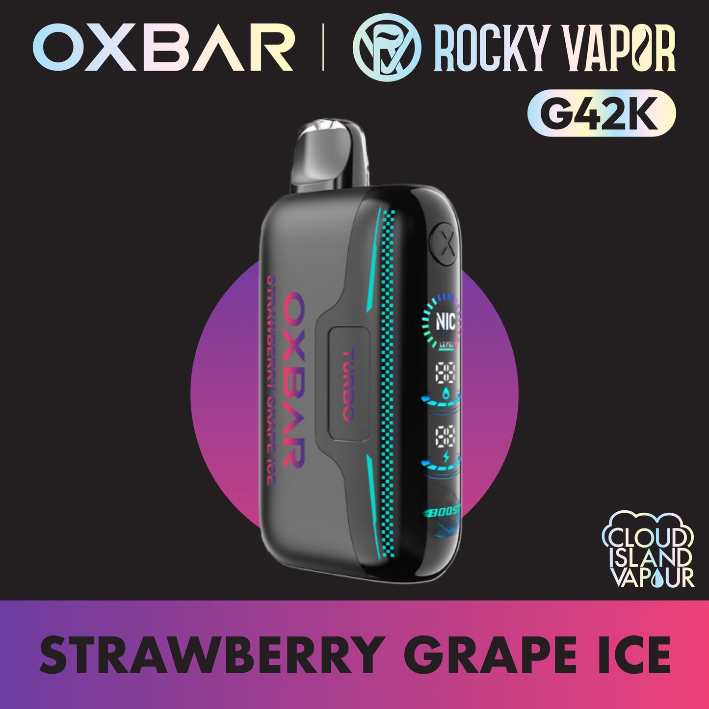 ROCKY VAPOR OXBAR G42K Strawberry Grape Ice