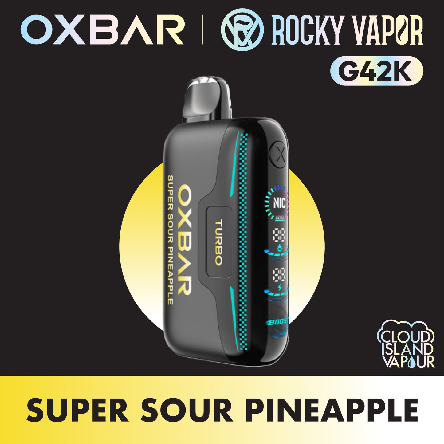 ROCKY VAPOR OXBAR G42K Super Sour Pineapple