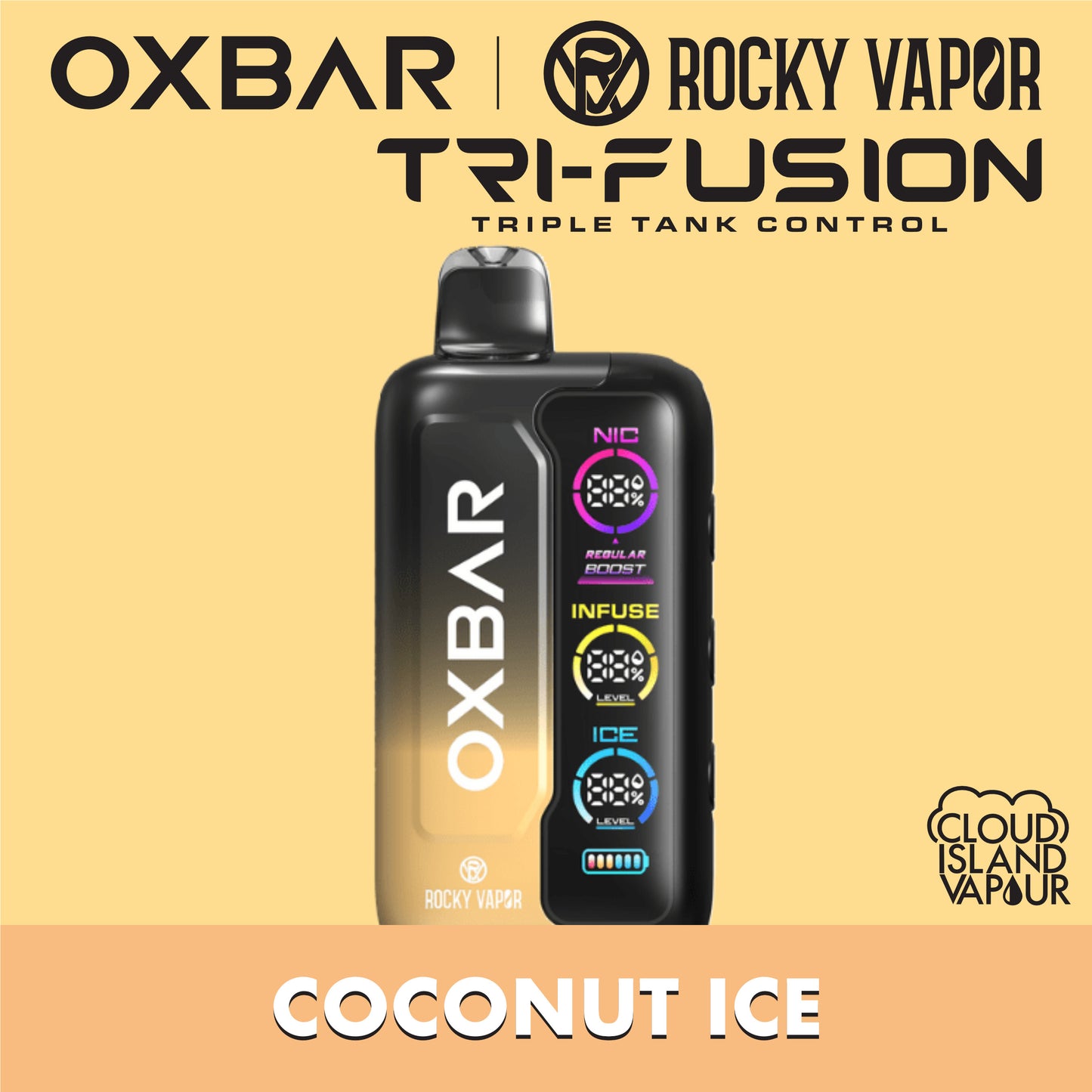 ROCKY VAPOR OXBAR TRI FUSION Coconut Ice