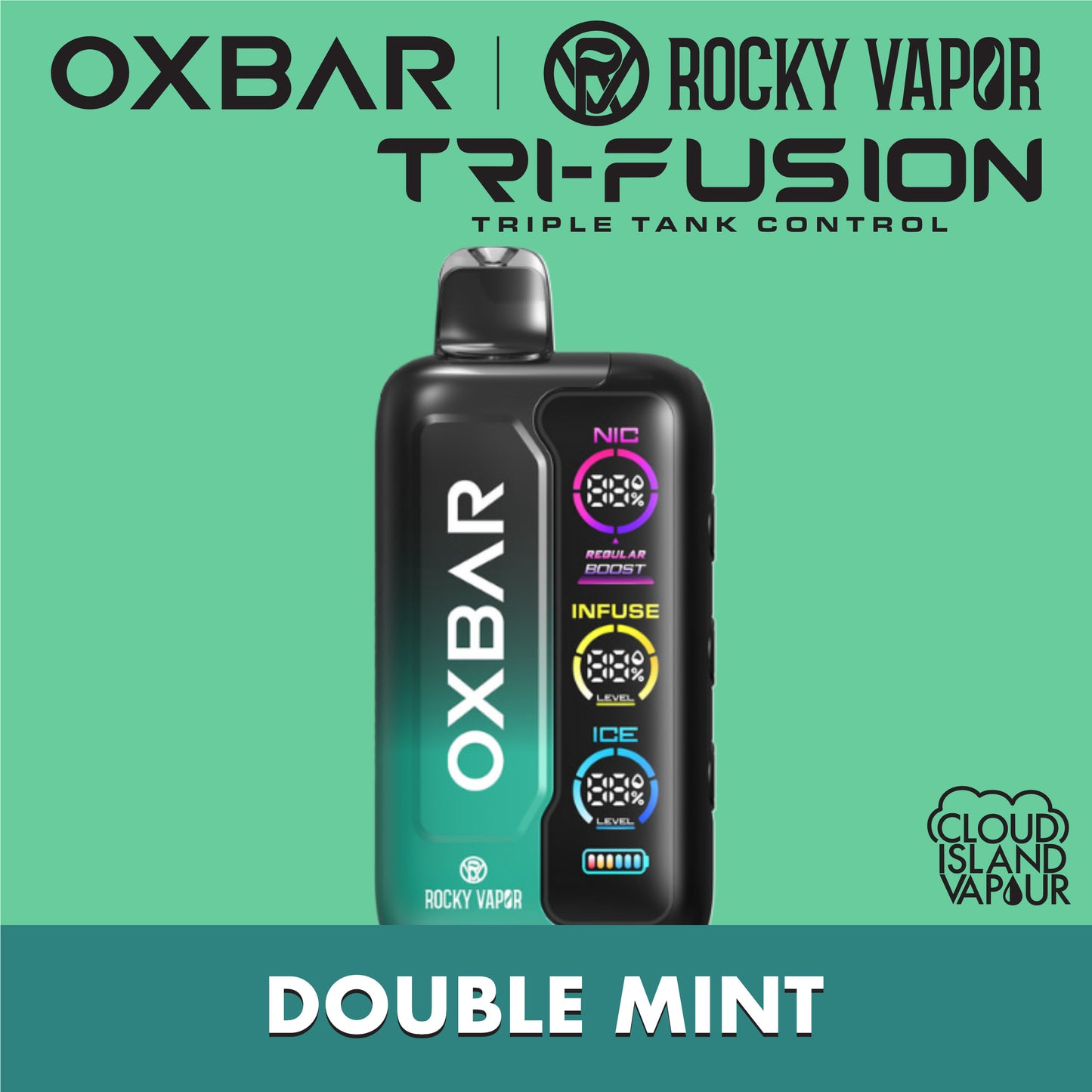 ROCKY VAPOR OXBAR TRI FUSION Double Mint