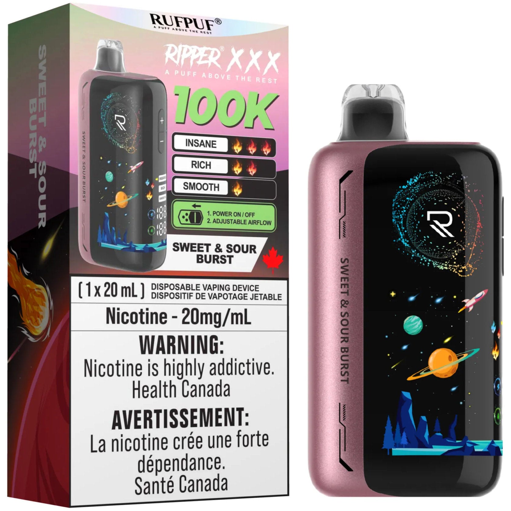 RUFPUF RIPPER XXX 100K Disposable Vape - Sweet & Sour Burst Cloud Island Vapour RUFPUF RIPPER XXX 100K Disposable Vape - Sweet & Sour Burst Cloud Island Vapour