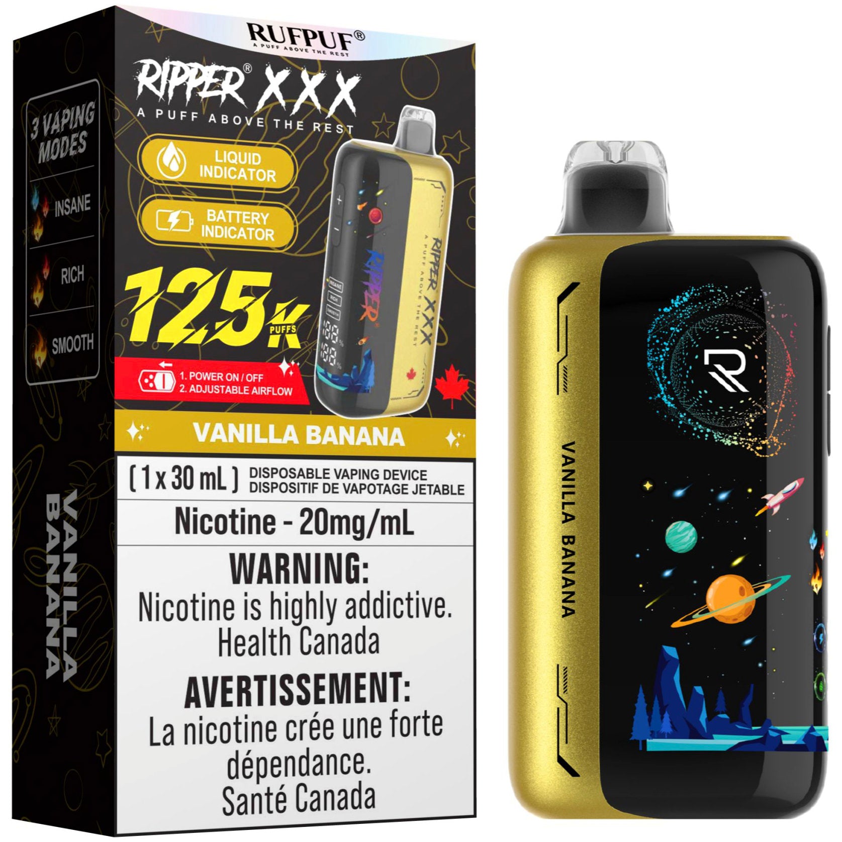 125k vape RUFPUF RIPPER XXX 125K Disposable Vape