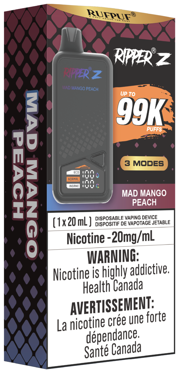 RUFPUF RIPPER Z 99K Disposable Vape Mad Mango Peach