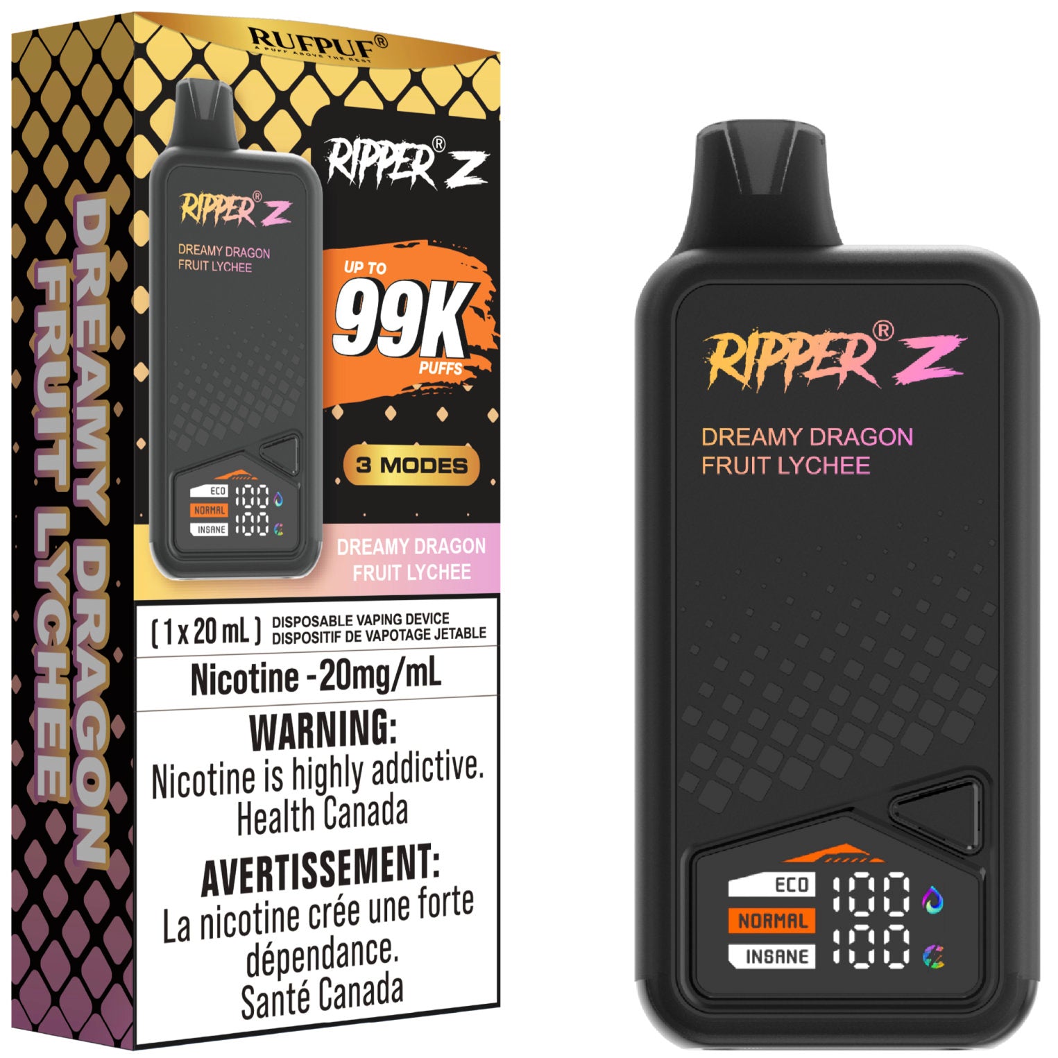 RUFPUF RIPPER Z 99K Disposable Vape - Dreamy Dragonfruit Lychee Cloud Island Vapour RUFPUF RIPPER Z 99K Disposable Vape - Dreamy Dragonfruit Lychee Cloud Island Vapour