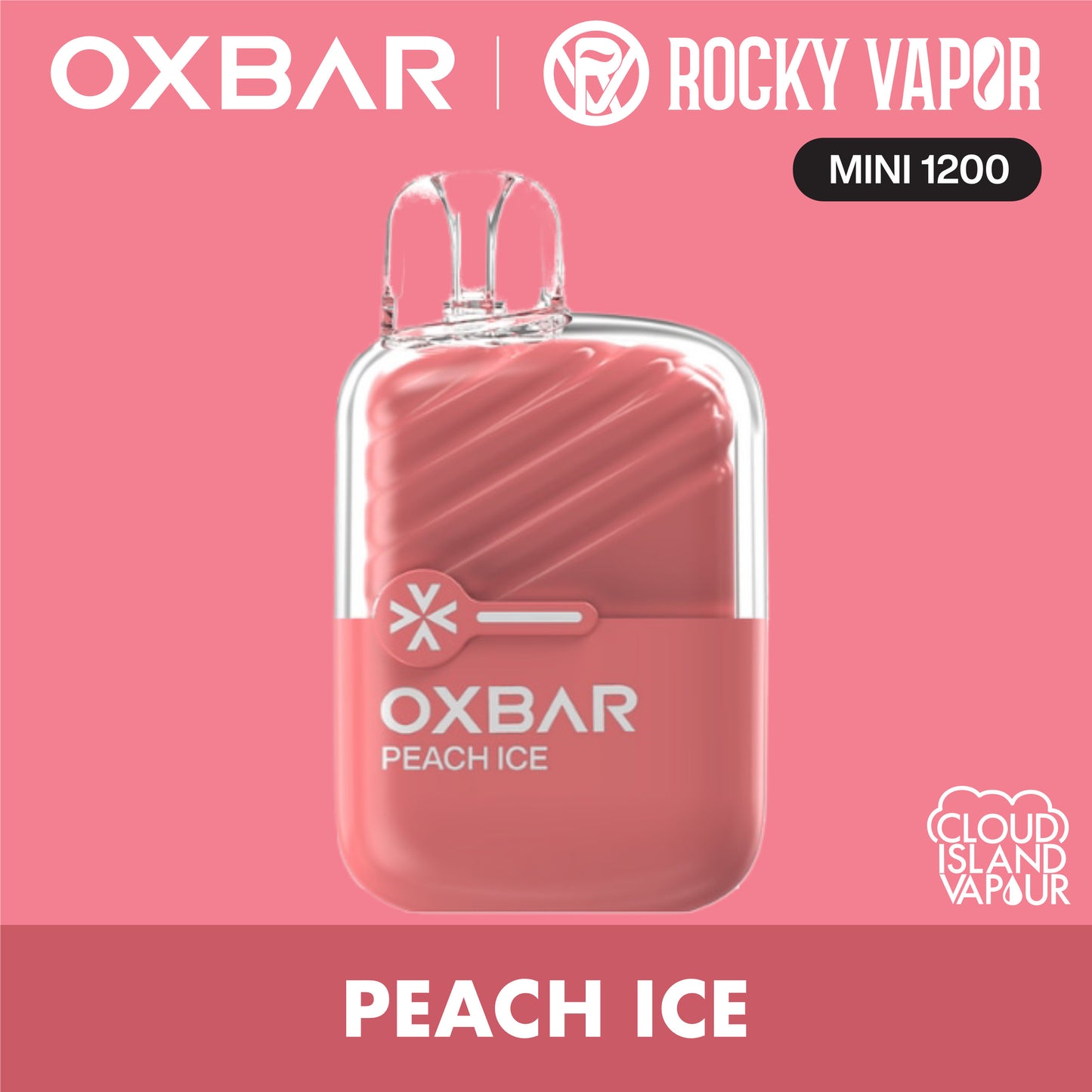 Rocky Vapor Oxbar Mini 1200 Peach Ice