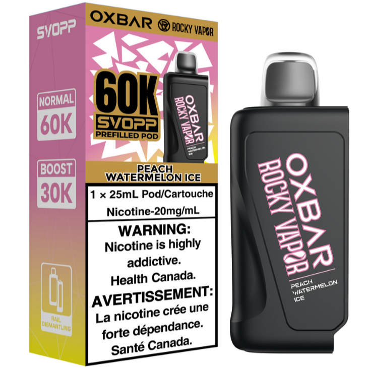Rocky Vapor Oxbar Svopp 60K Peach Watermelon Ice
