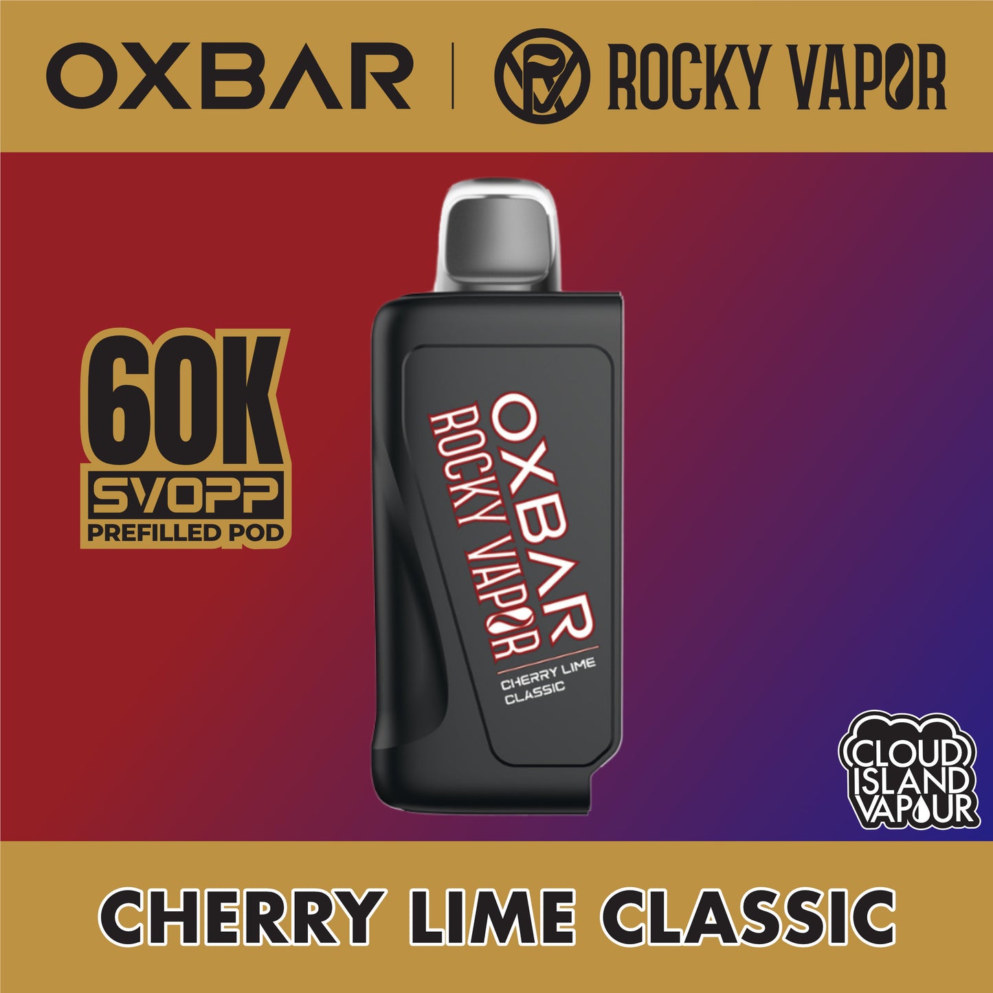 Rocky Vapor Oxbar Svopp 60K Prefilled Pod Cherry Lime Classic