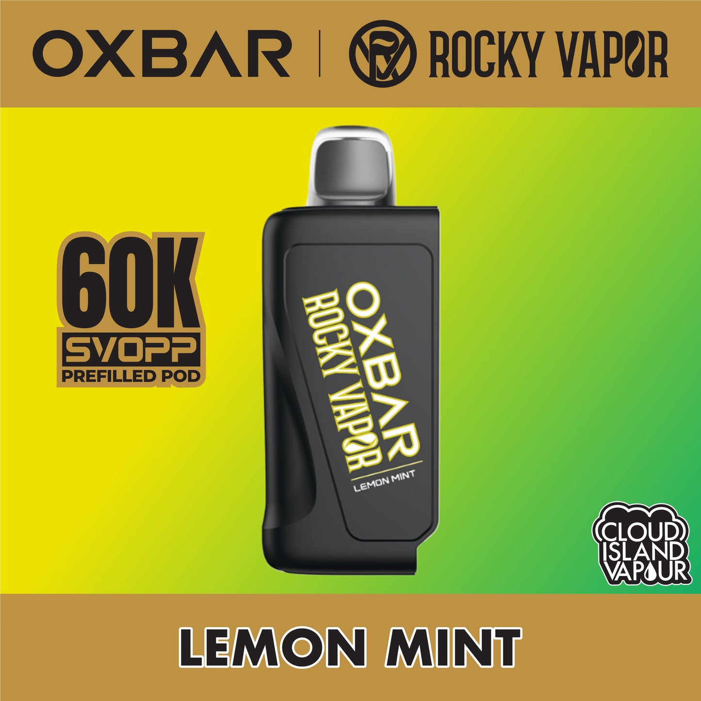 Rocky Vapor Oxbar Svopp 60K Prefilled Pod Lemon Mint