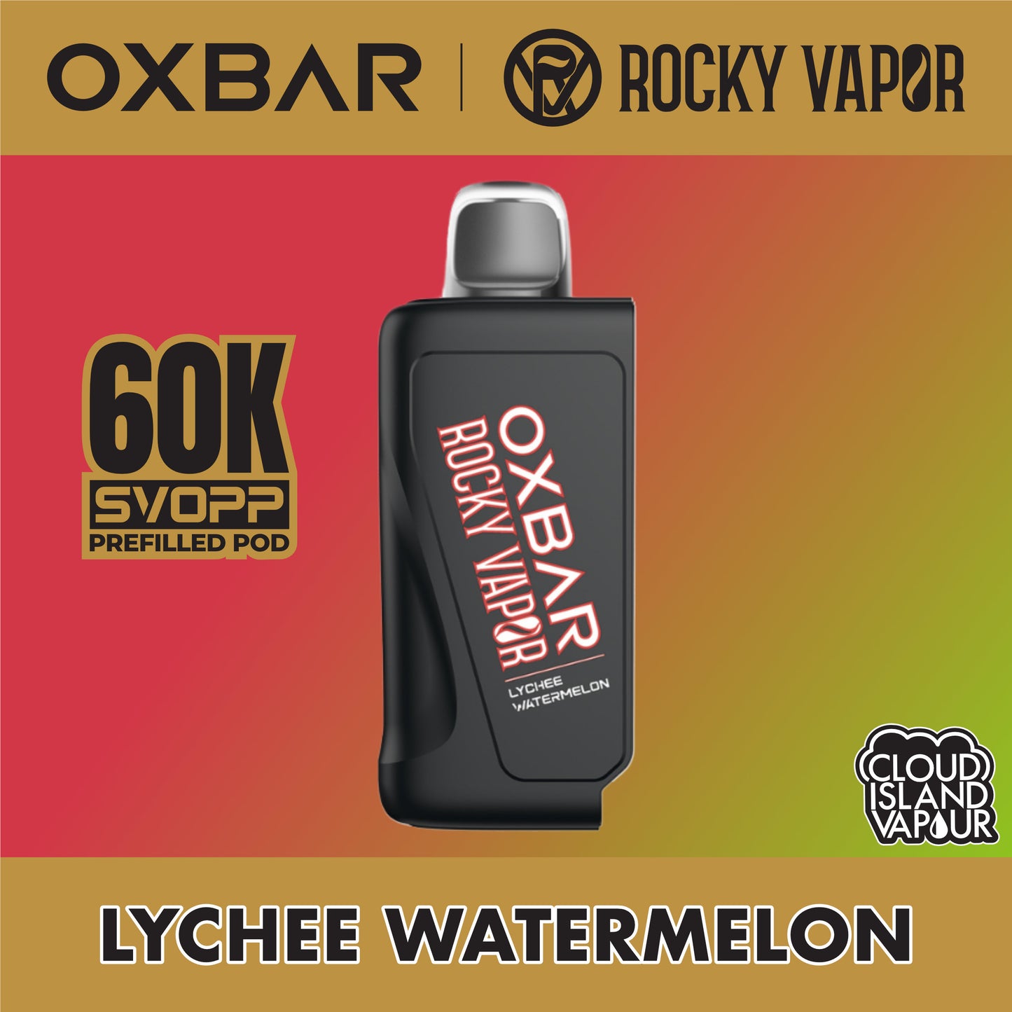 Rocky Vapor Oxbar Svopp 60K Prefilled Pod Lychee Watermelon