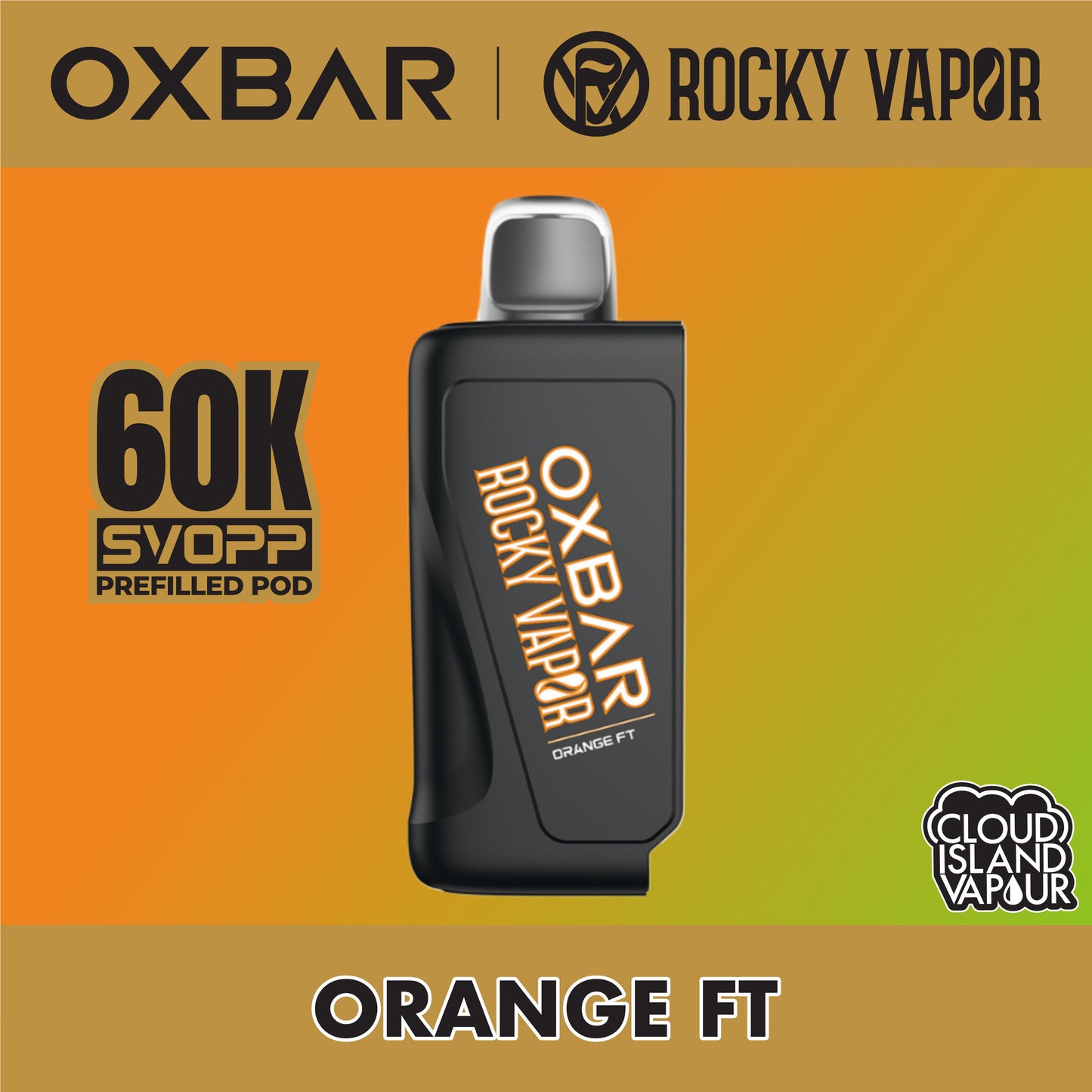 Rocky Vapor Oxbar Svopp 60K Prefilled Pod Orange FT
