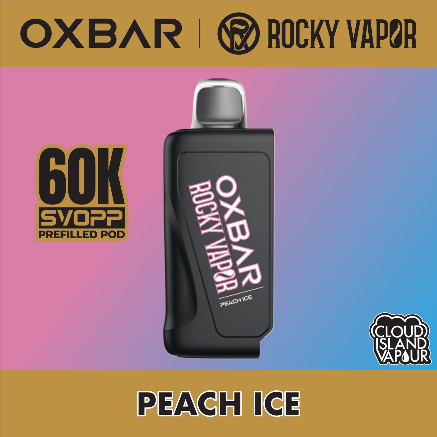 Rocky Vapor Oxbar Svopp 60K Prefilled Pod Peach Ice