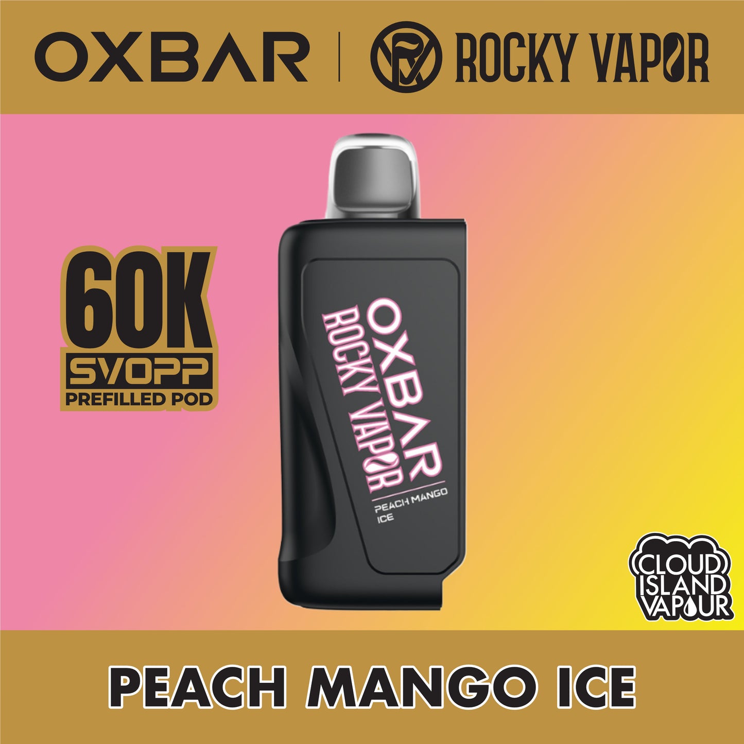 Rocky Vapor Oxbar Svopp 60K Prefilled Pod Peach Mango Ice