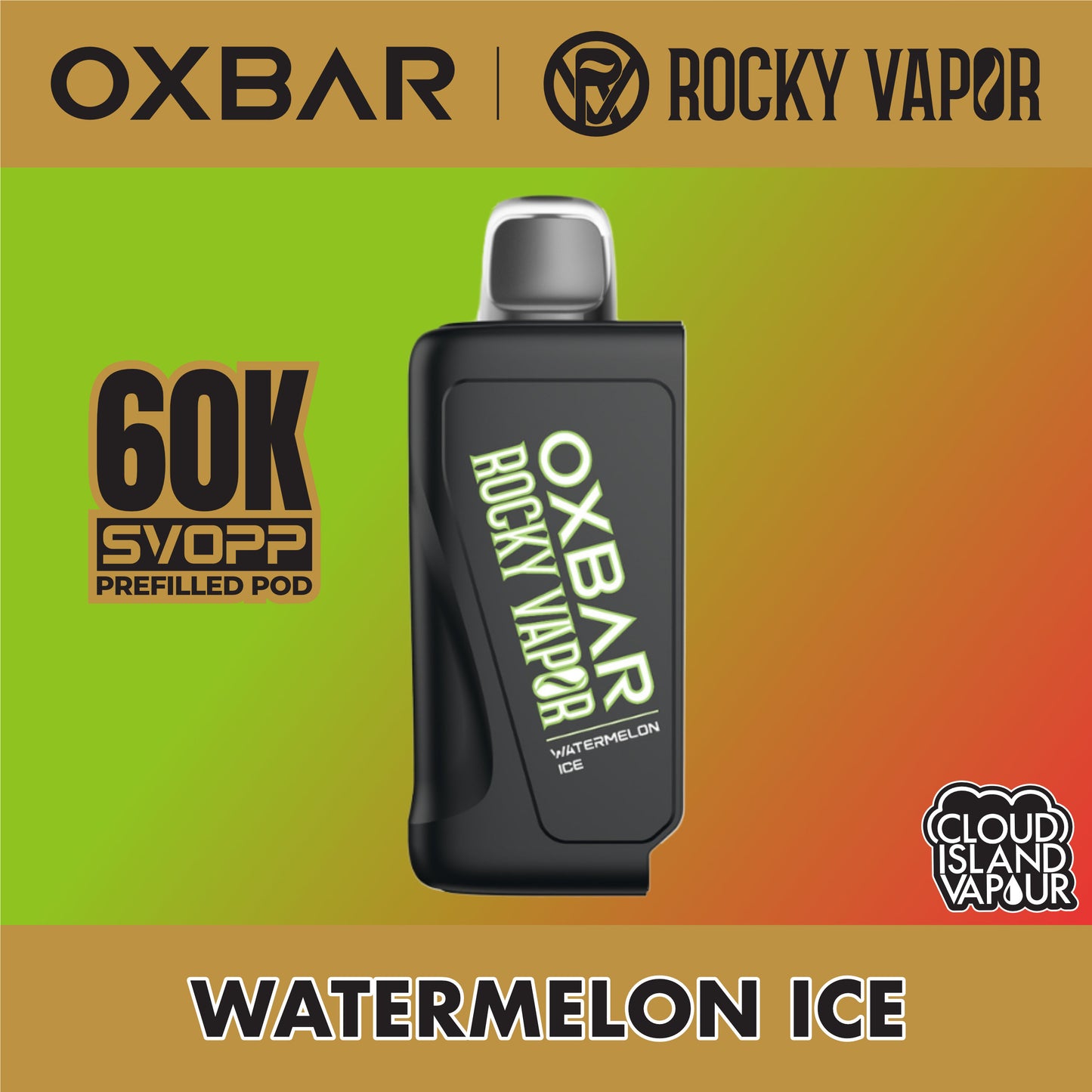 Rocky Vapor Oxbar Svopp 60K Prefilled Pod Watermelon Ice