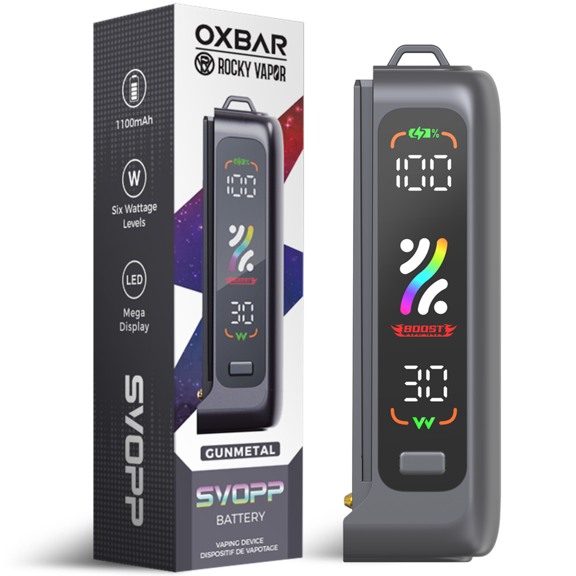 Rocky Vapor Oxbar Svopp Device Gunmetal