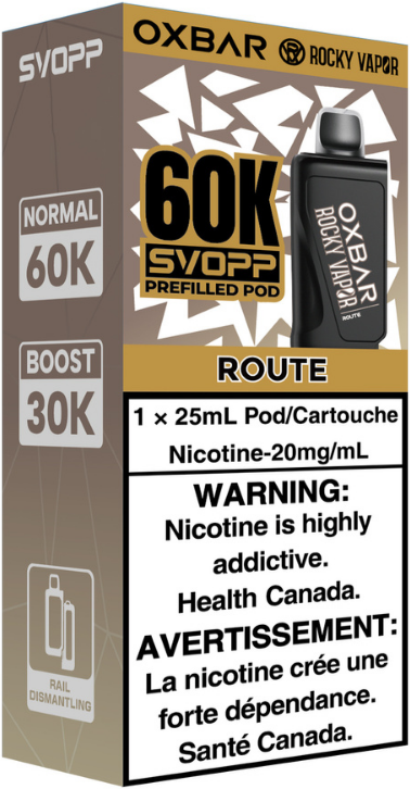 Route Rocky Vapor Oxbar Svopp 60K