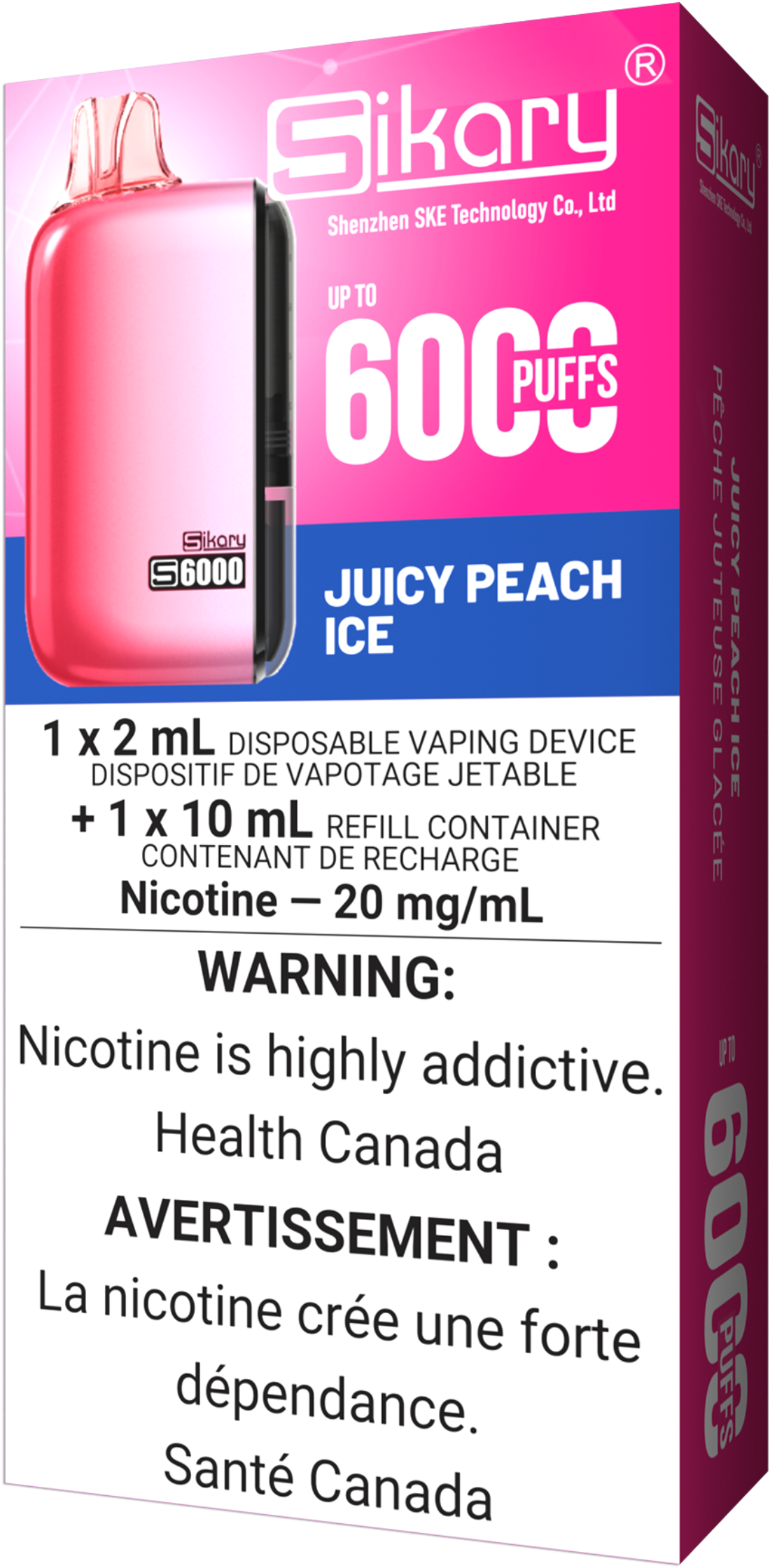 SIKARY S6000 Disposable Vape Juicy Peach Ice
