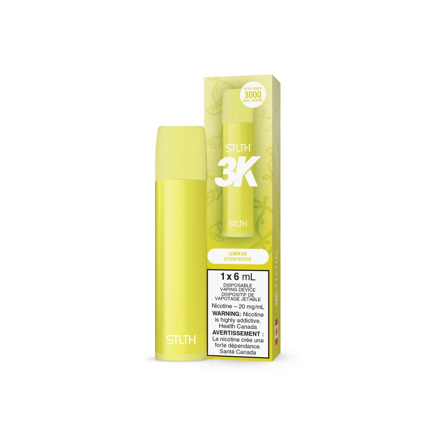 STLTH 3K puff disposable vape 20 mg/ml nicotine flavour Lemon Ice