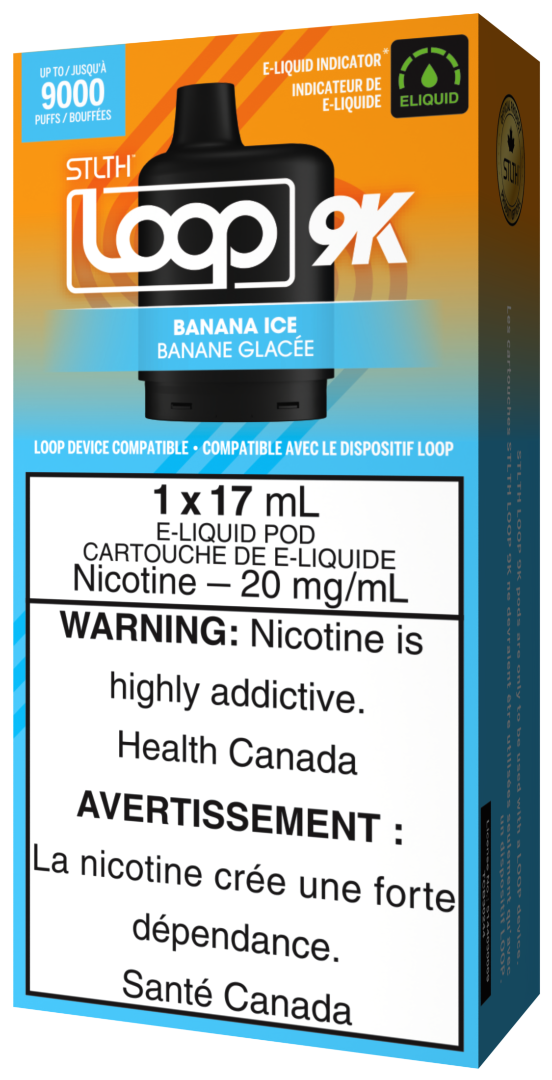 STLTH LOOP 9K Pod Pack Box Packaging Banana Ice