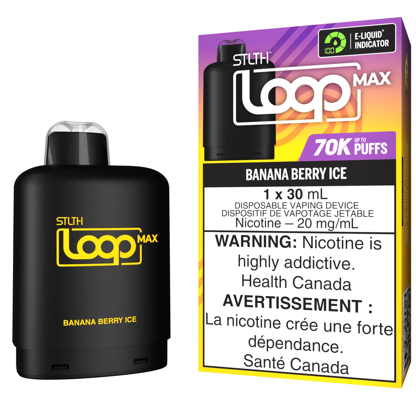 STLTH LOOP MAX 70K Pod Pack Banana Berry Ice