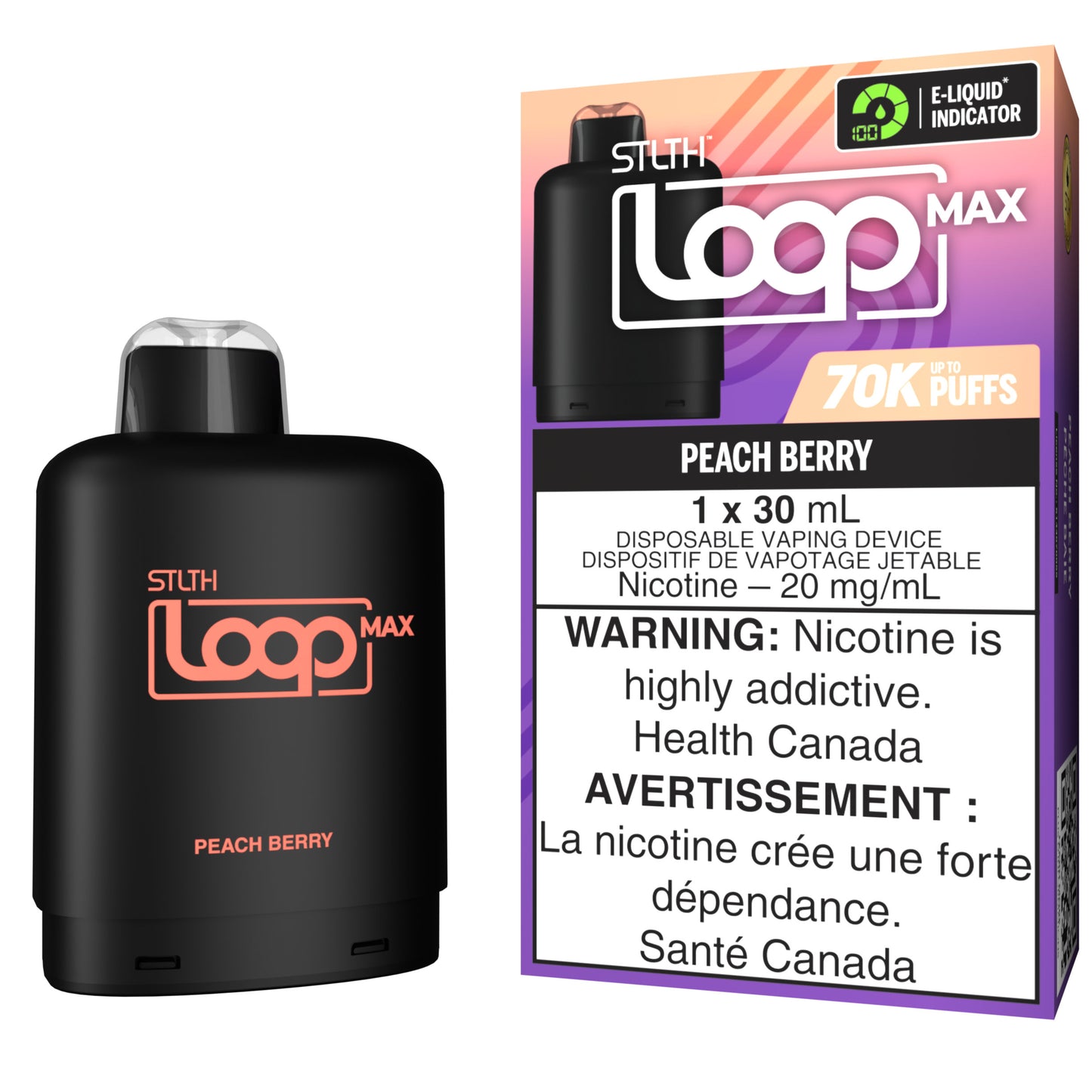 STLTH LOOP MAX 70K Pod Pack Peach Berry