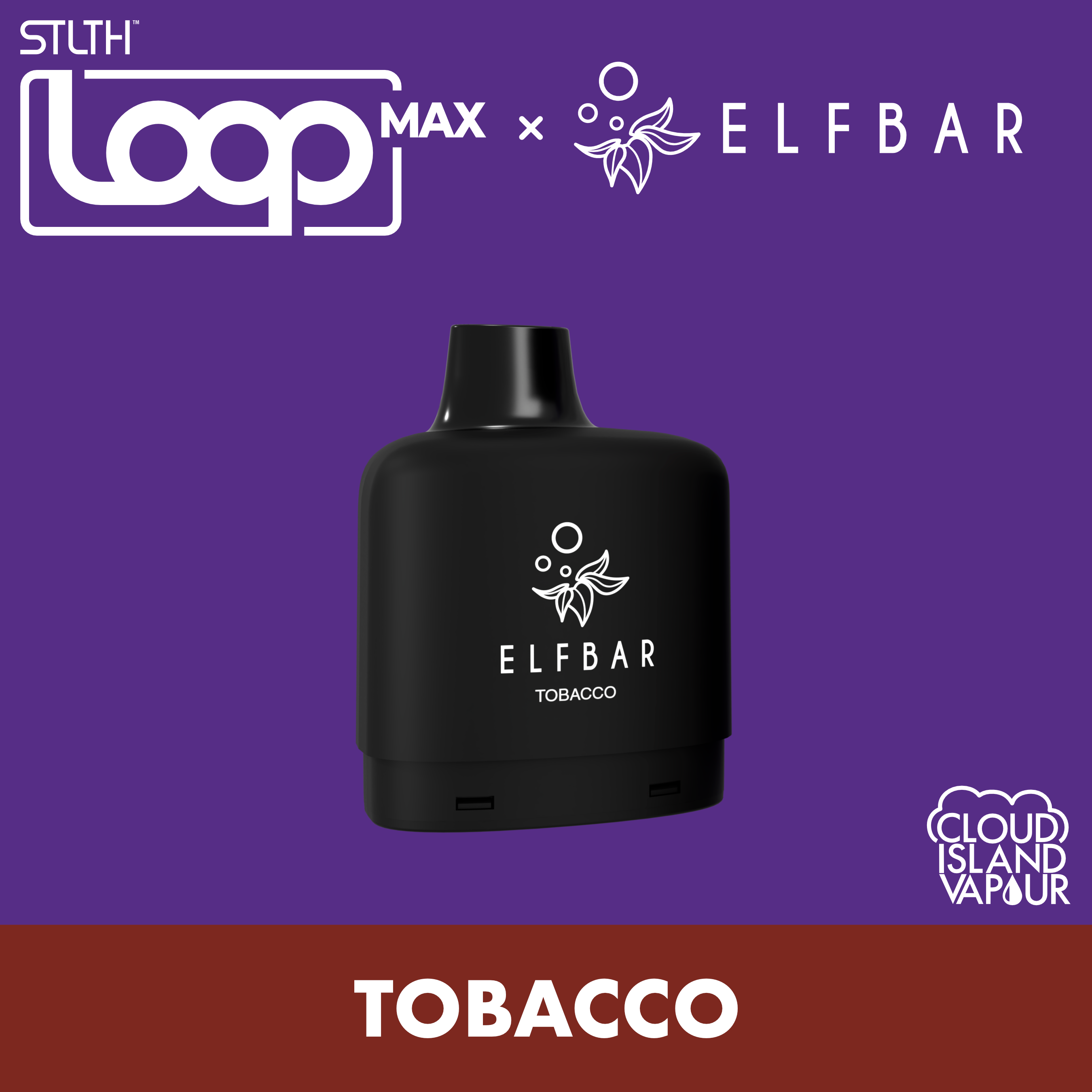 STLTH LOOP MAX X ELFBAR Pod Pack - Tobacco Cloud Island Vapour STLTH LOOP MAX X ELFBAR Pod Pack - Tobacco Cloud Island Vapour