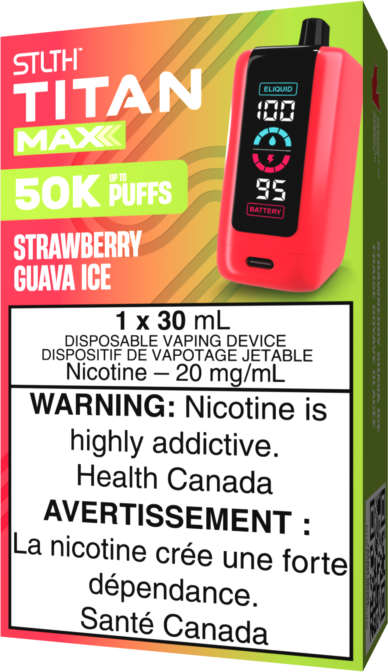 STLTH TITAN MAX Disposable Strawberry Guava Ice
