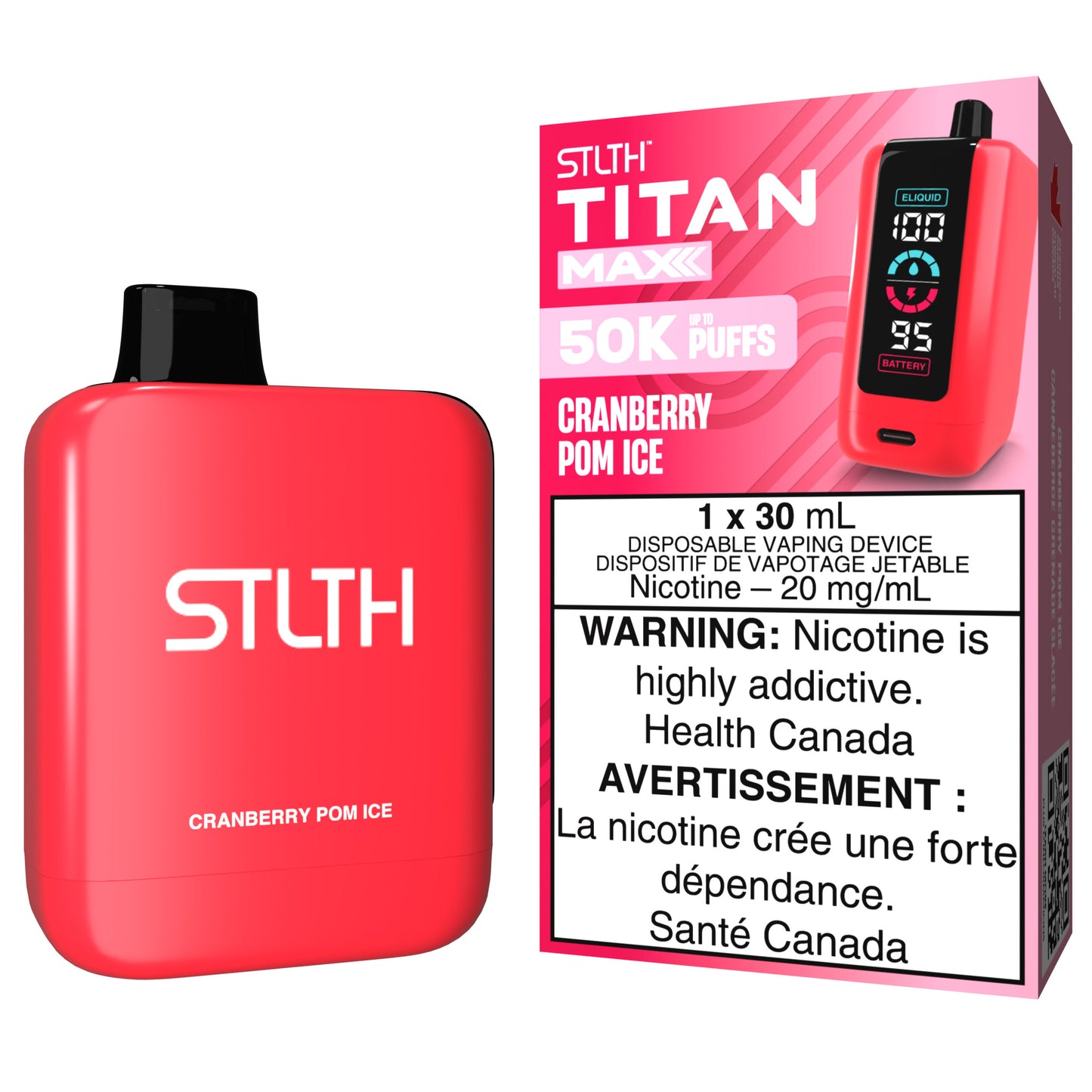 STLTH TITAN MAX Disposable Vape Cranberry Pom Ice