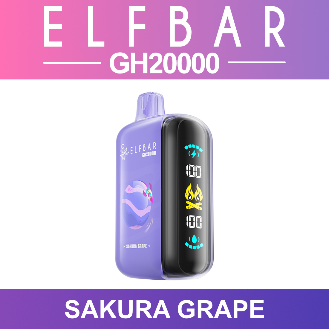 ELF BAR GH20000 Disposable Vape - Sakura Grape Cloud Island Vapour ELF BAR GH20000 Disposable Vape - Sakura Grape Cloud Island Vapour