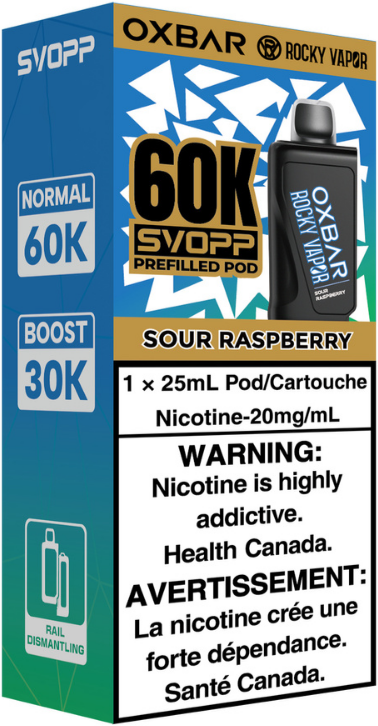 Sour Raspberry Rocky Vapor Oxbar Svopp 60K