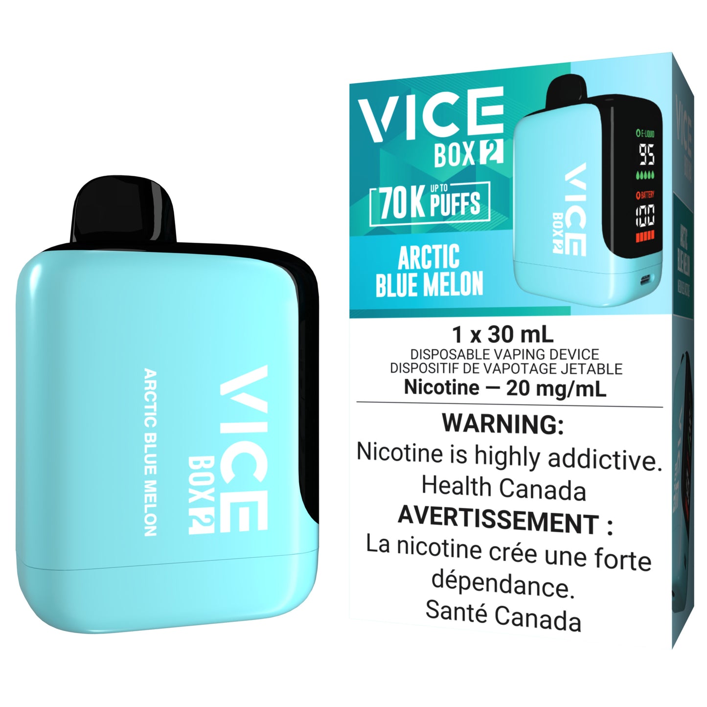VICE BOX 2 70K Disposable Vape Arctic Blue Melon