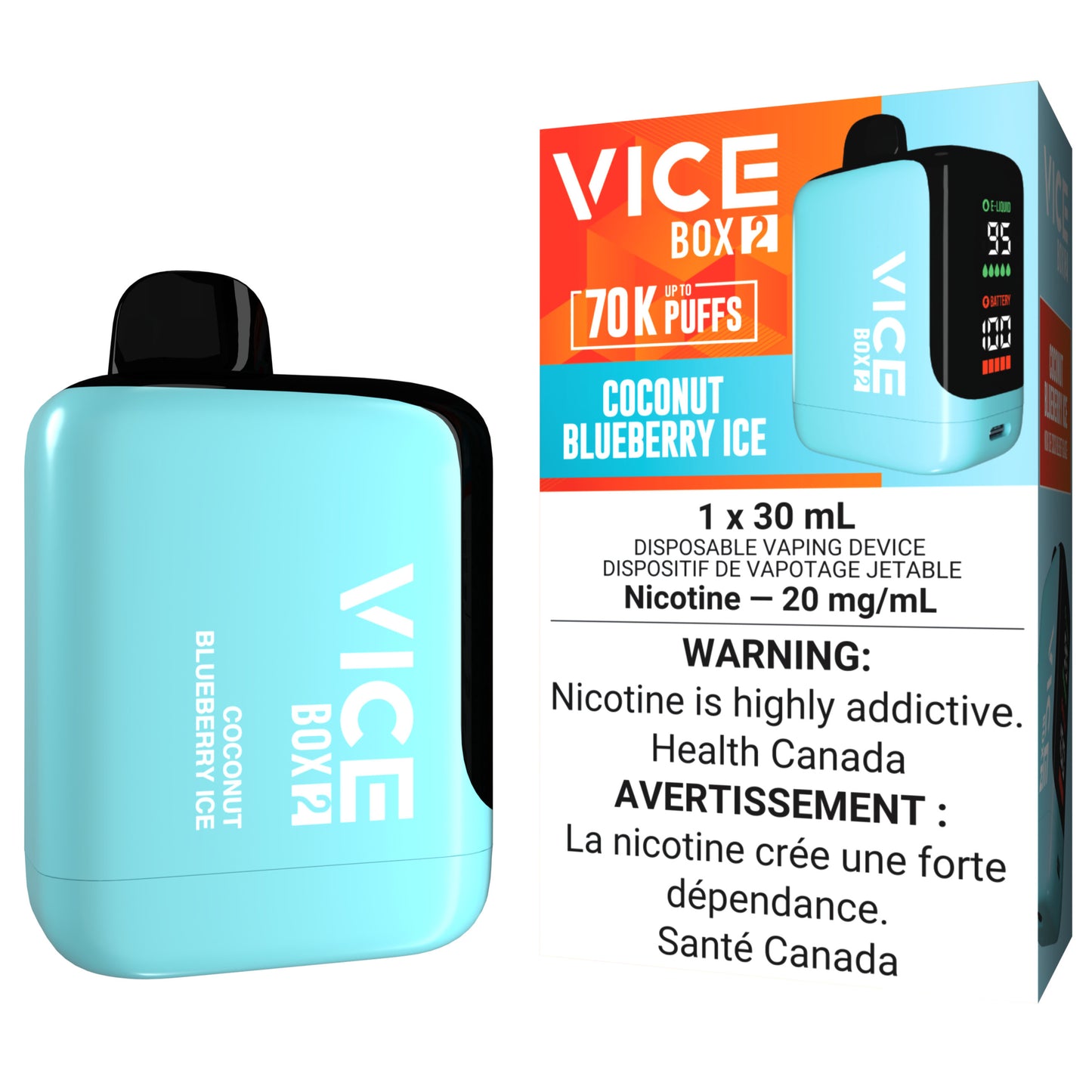 VICE BOX 2 70K Disposable Vape Coconut Blueberry Ice
