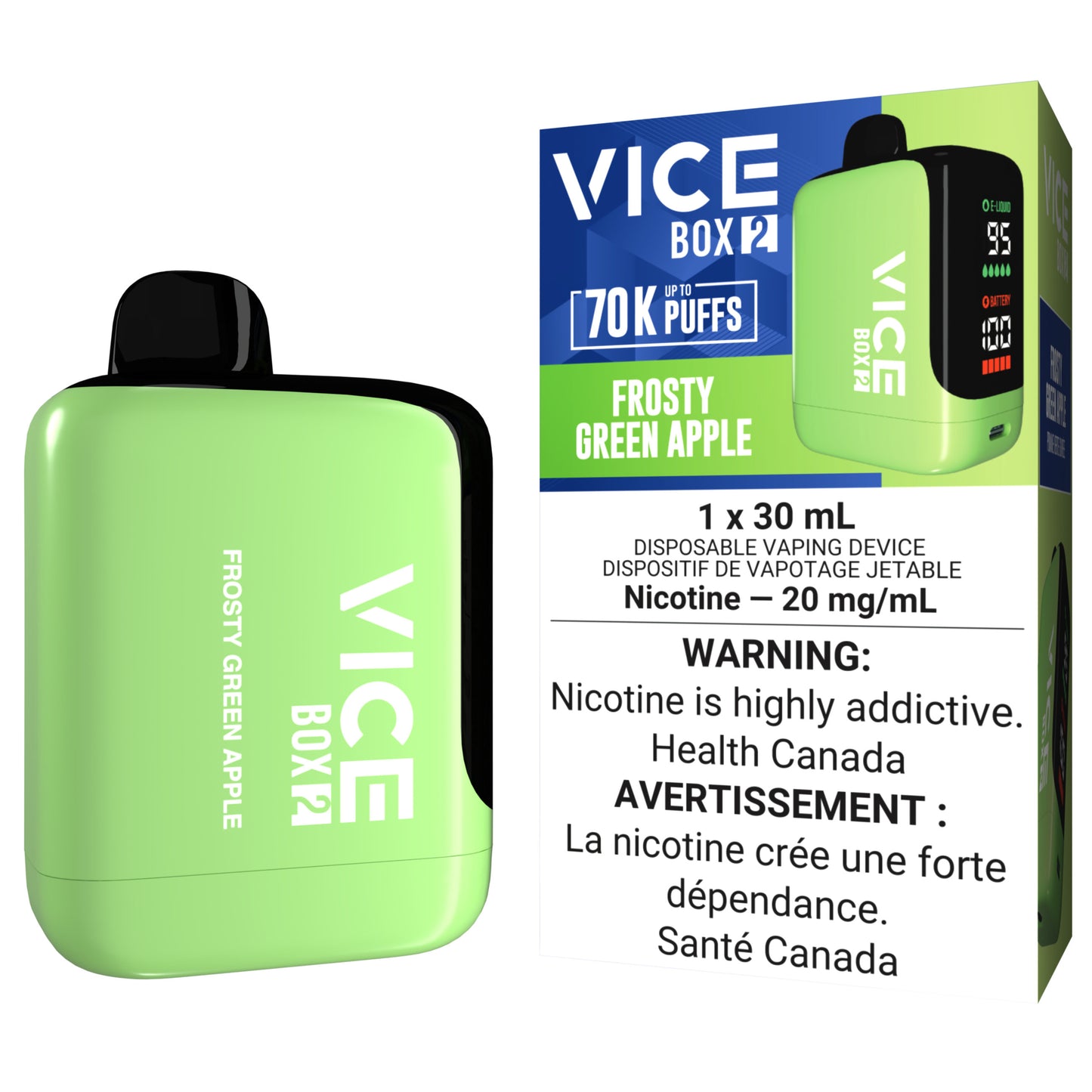 VICE BOX 2 70K Disposable Vape Frosty Green Apple