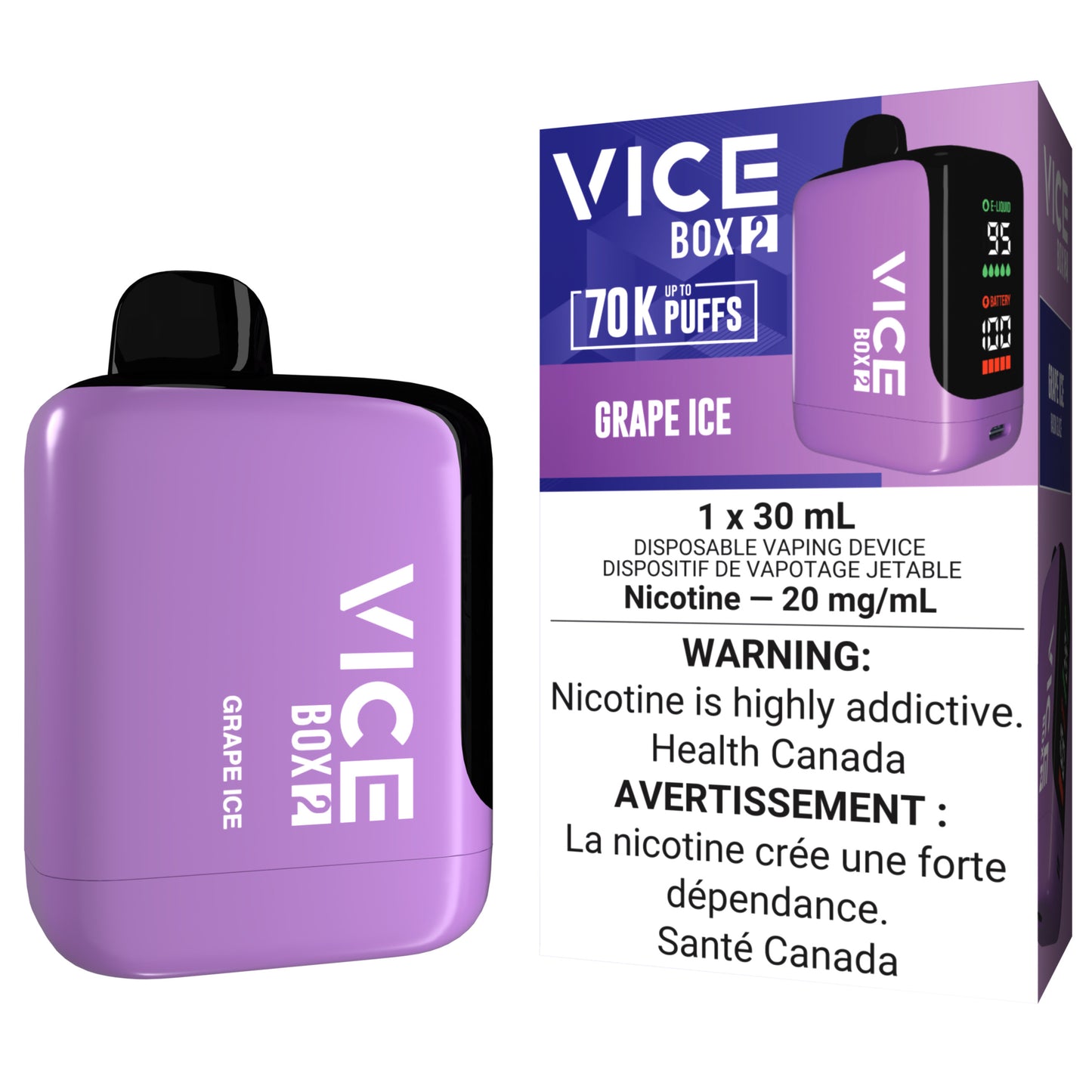 VICE BOX 2 70K Disposable Vape Grape Ice