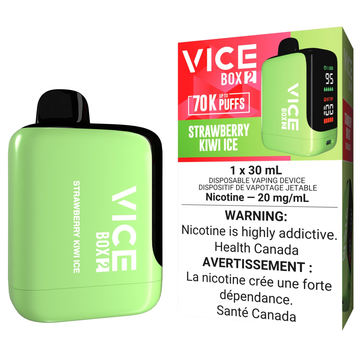 VICE BOX 2 70K Disposable Vape Strawberry Kiwi Ice