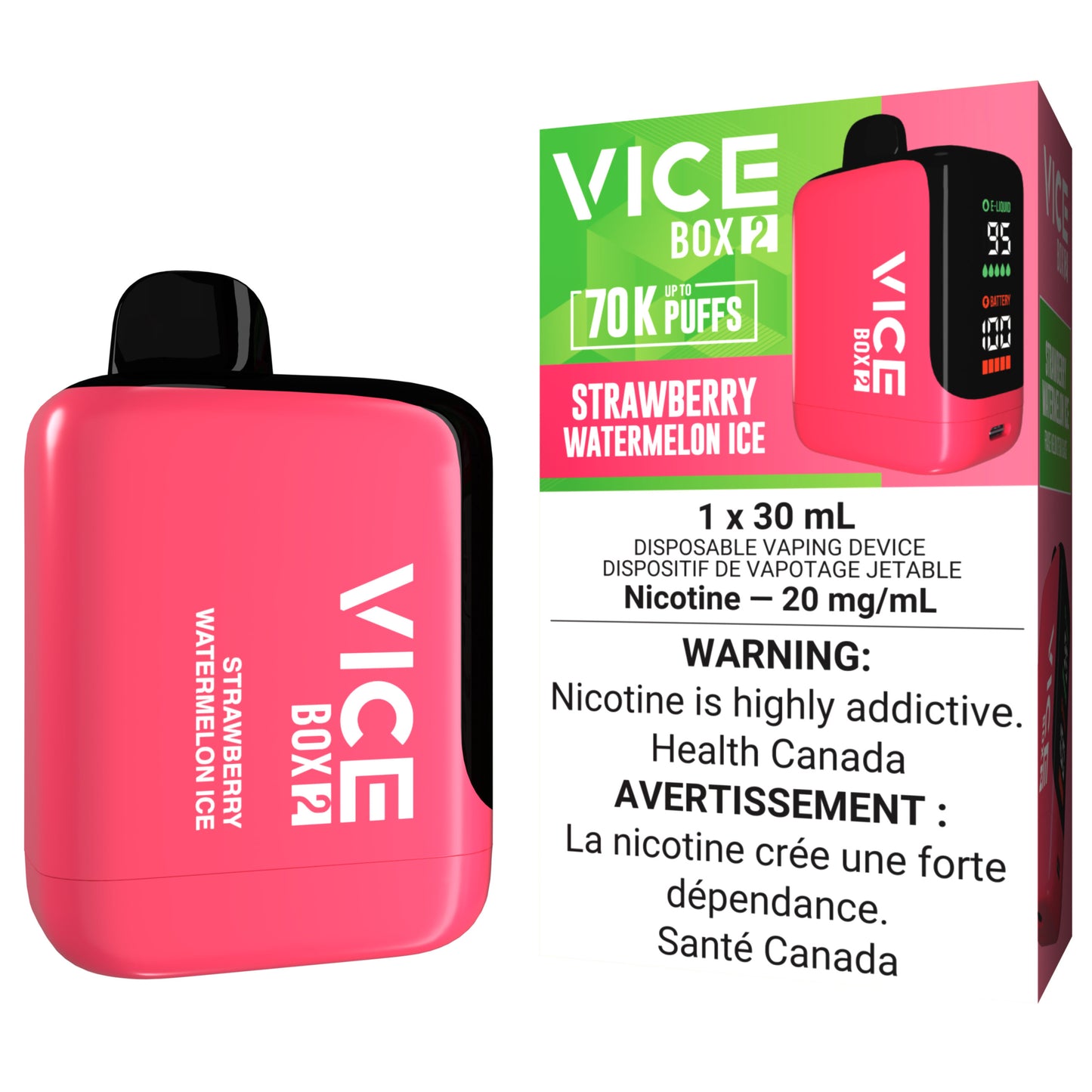 VICE BOX 2 70K Disposable Vape Strawberry Watermelon Ice