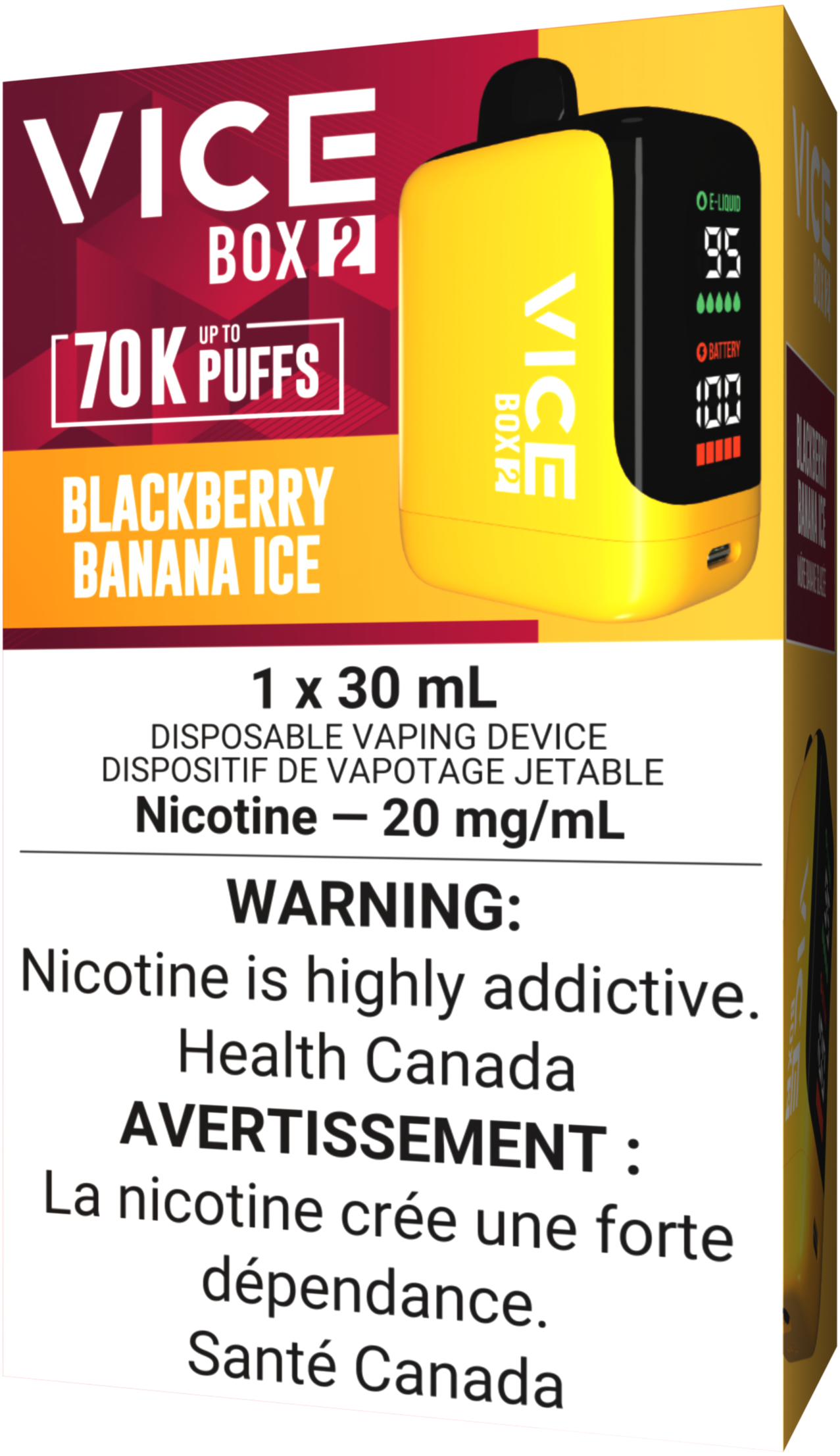 VICE BOX 2 70K Vape Blackberry Banana Ice