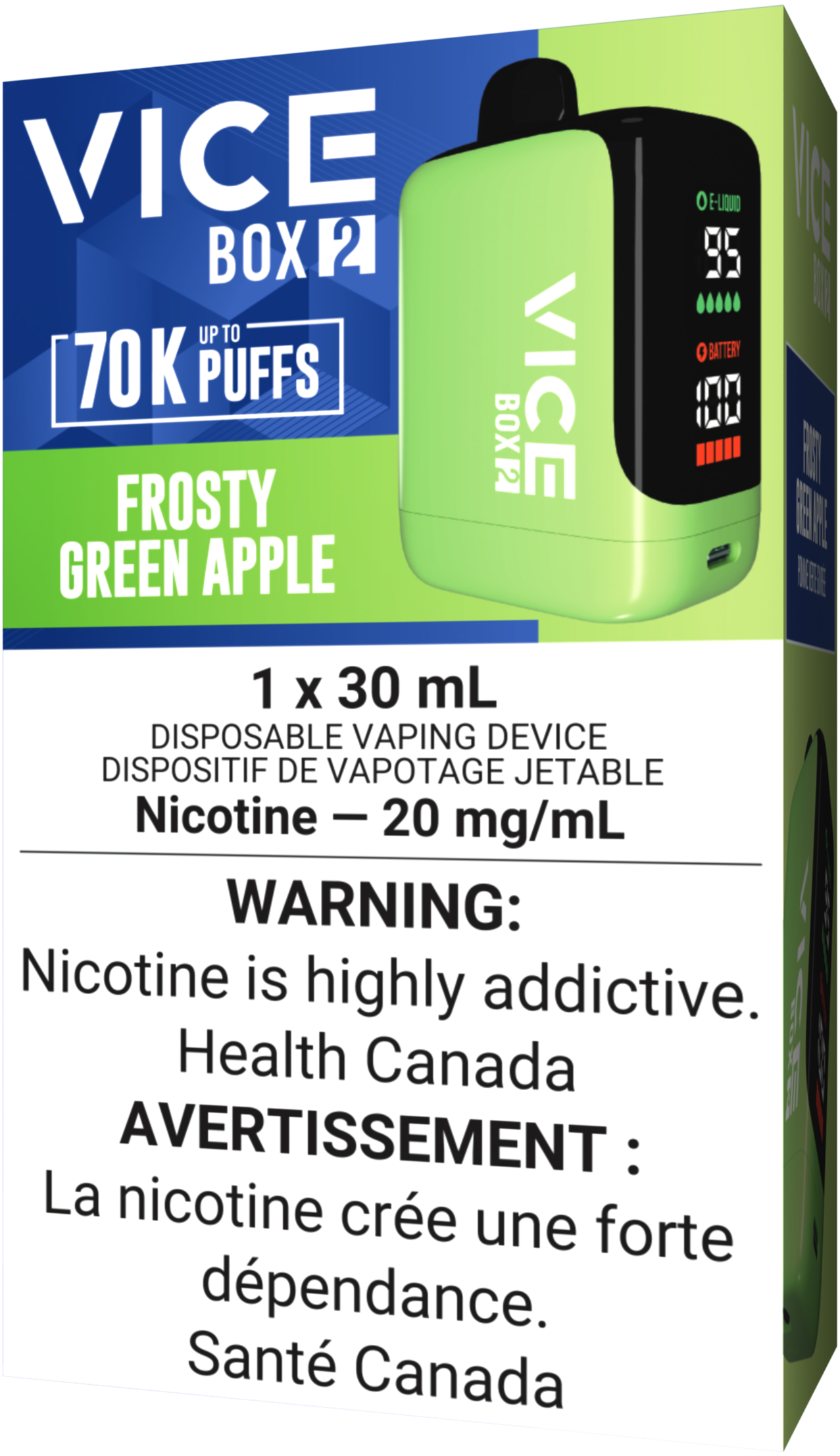 VICE BOX 2 70K Vape Frosty Green Apple
