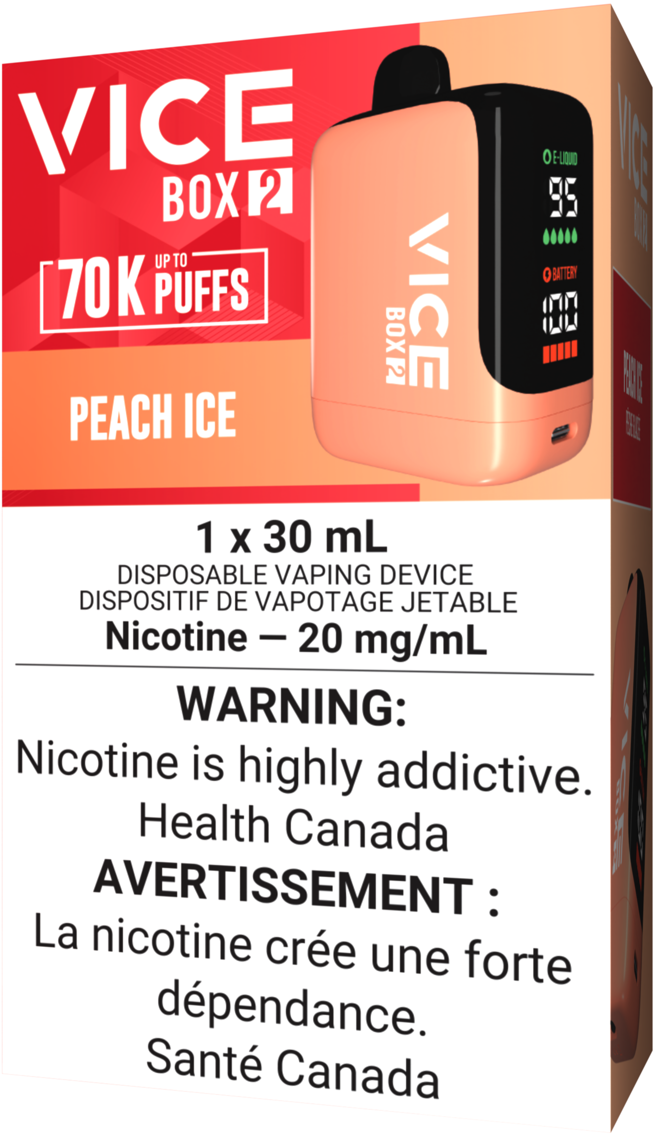 VICE BOX 2 70K Vape Peach Ice