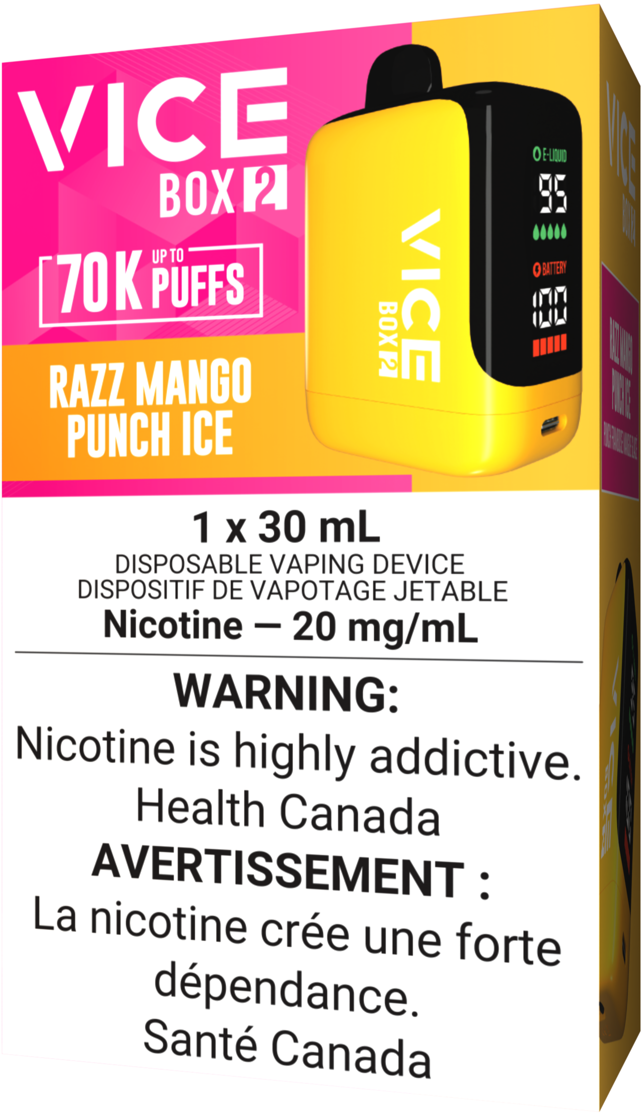 VICE BOX 2 70K Vape Razz Mango Punch Ice