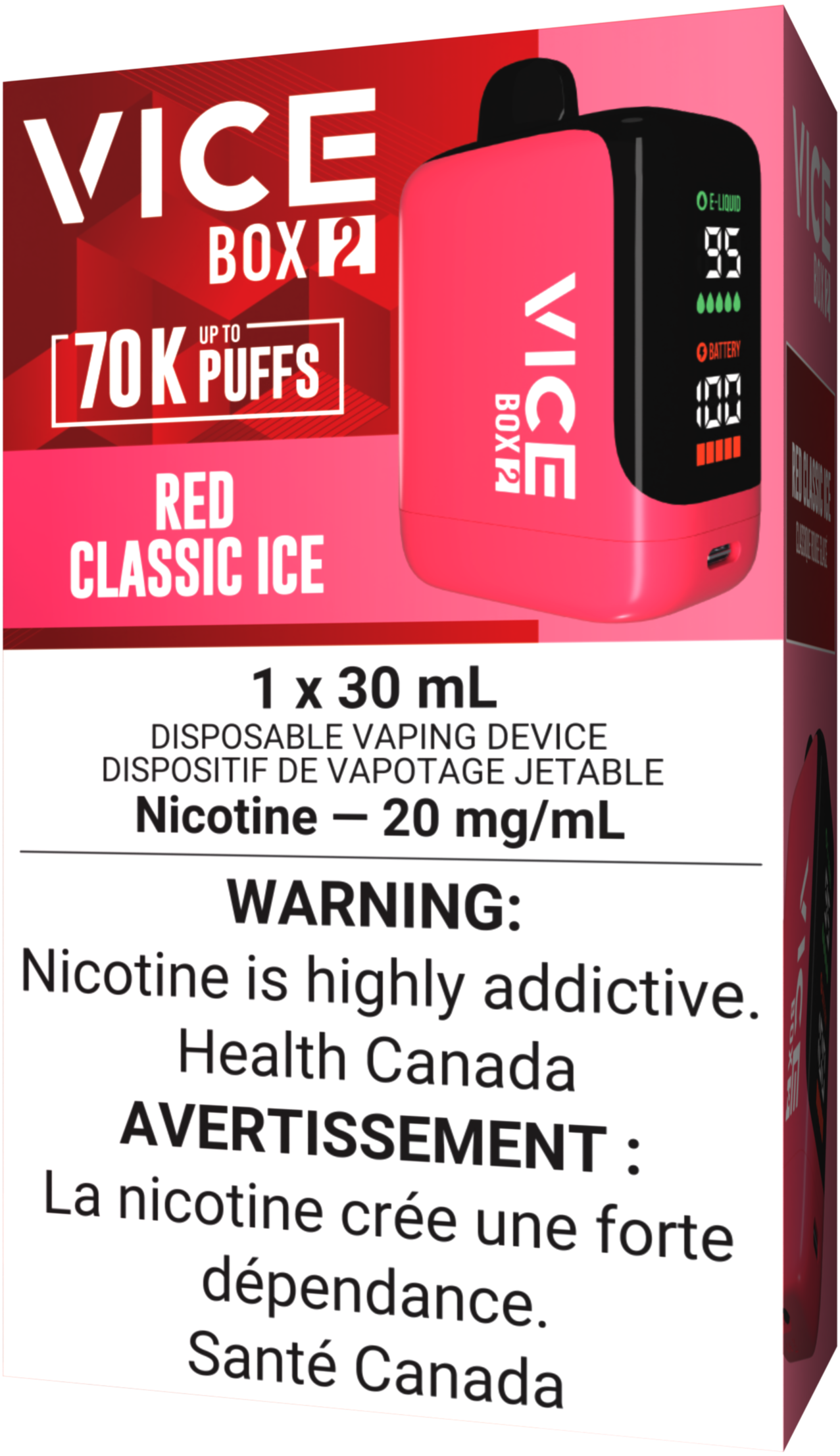 VICE BOX 2 70K Vape Red Classic Ice