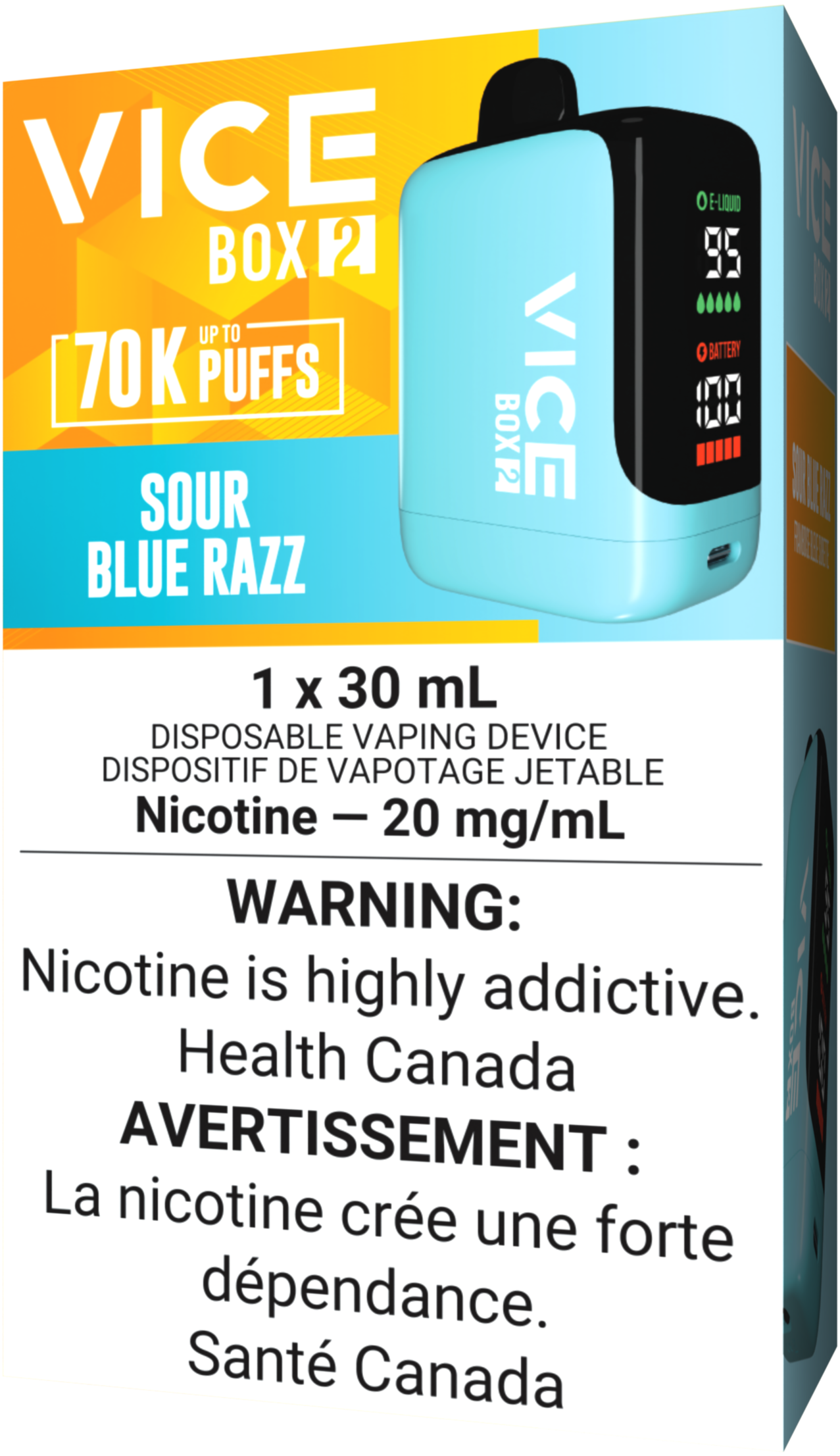 VICE BOX 2 70K Vape Sour Blue Razz