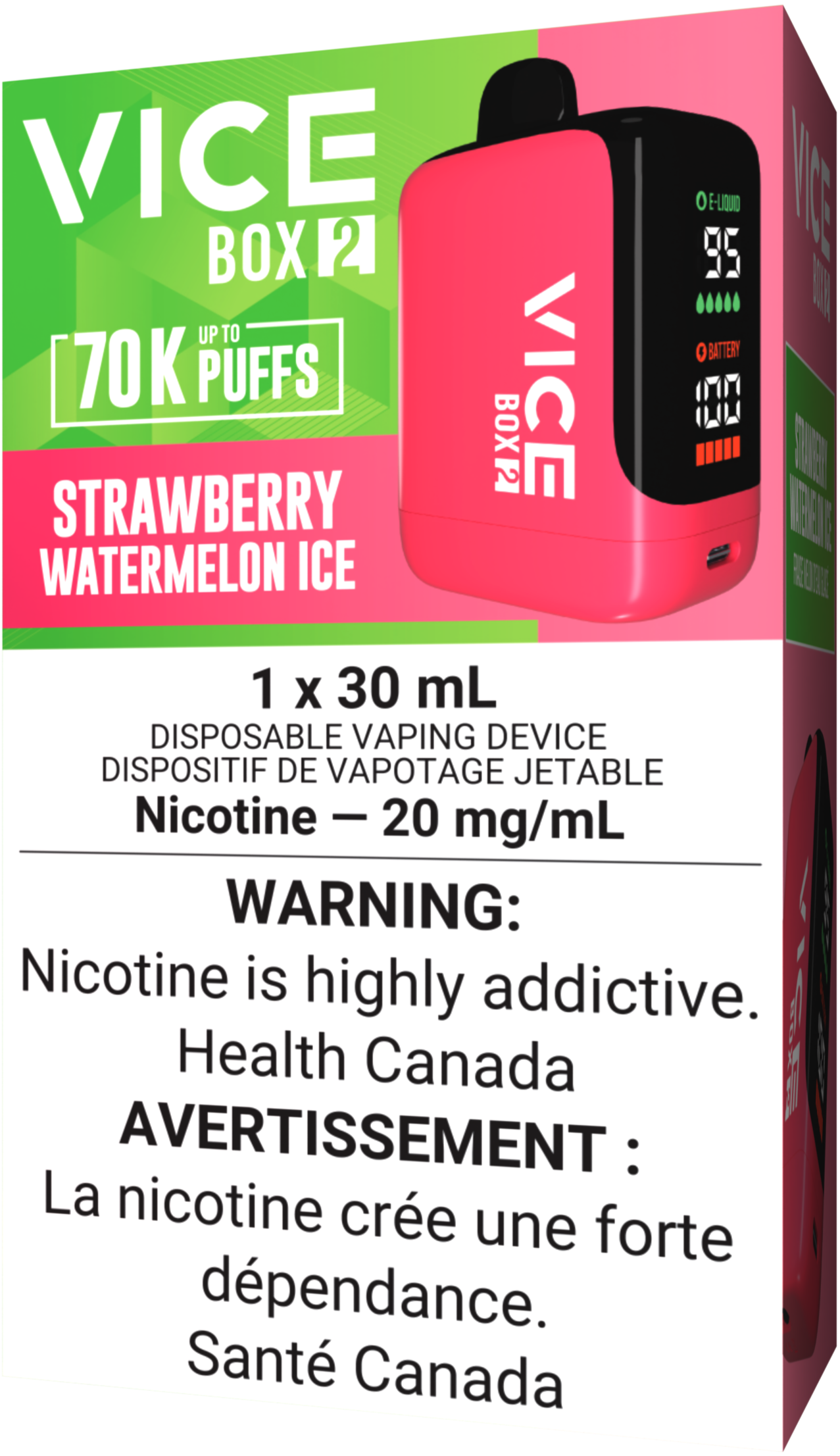 VICE BOX 2 70K Vape Strawberry Watermelon Ice