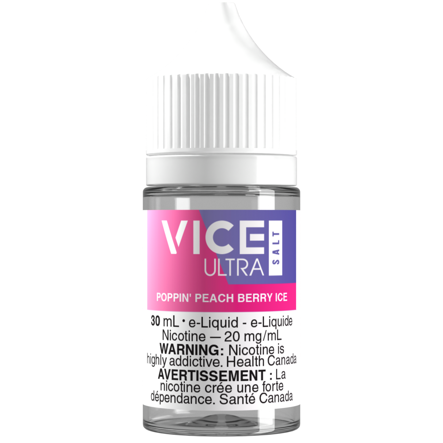 VICE ULTRA Salt Nic E-Liquid Poppin' Peach Berry Ice