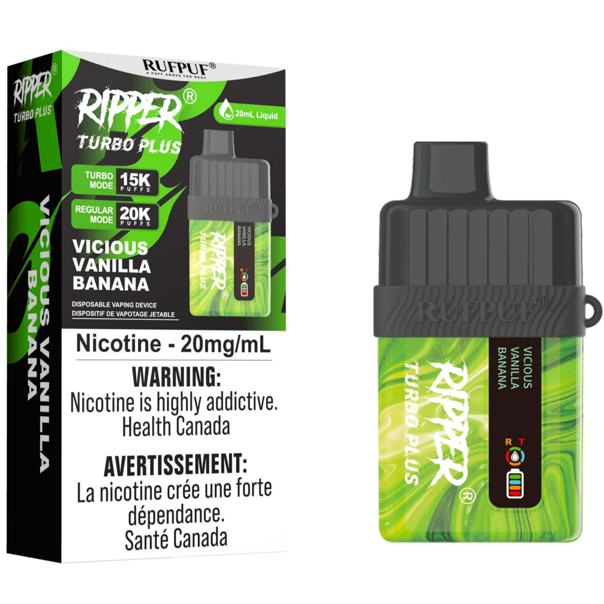 RIPPER TURBO PLUS Disposable Vape - Vicious Vanilla Banana Cloud Island Vapour RIPPER TURBO PLUS Disposable Vape - Vicious Vanilla Banana Cloud Island Vapour