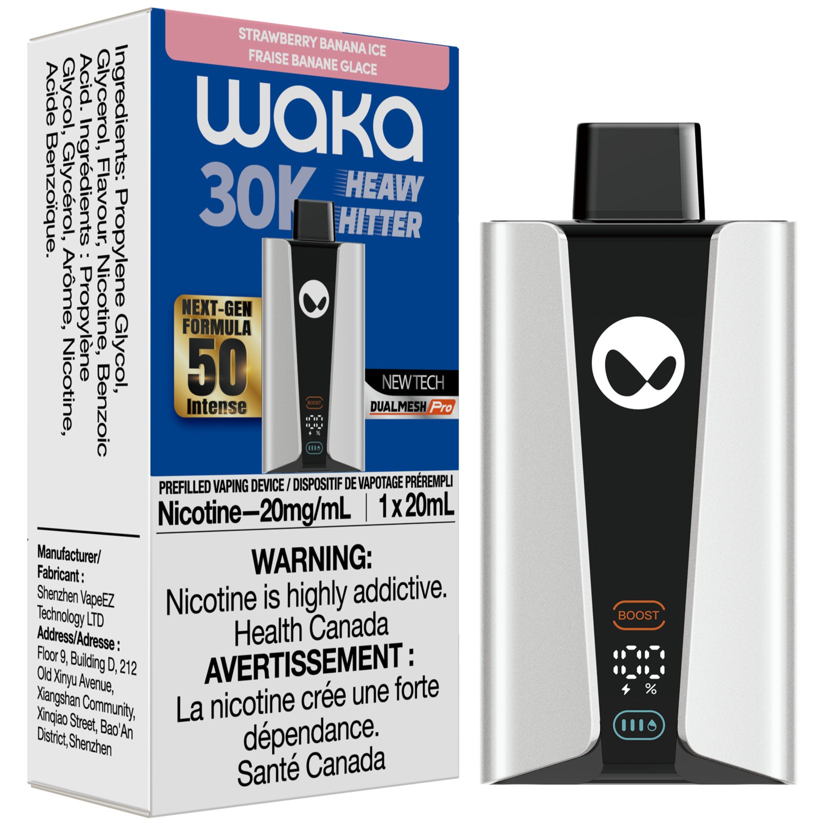 WAKA Heavy Hitter 30K Disposable Vape - Strawberry Banana Ice Cloud Island Vapour WAKA Heavy Hitter 30K Disposable Vape - Strawberry Banana Ice Cloud Island Vapour